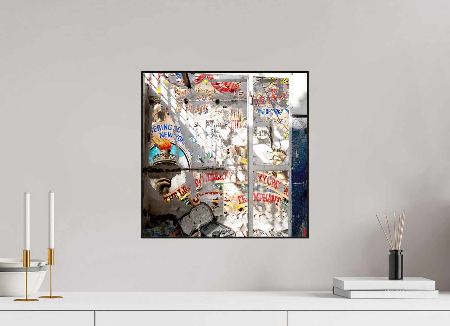 40 x 40 cm, Foto in ArtBox aus Massivholz Eiche schwarz RED³ SCSI Malahat II