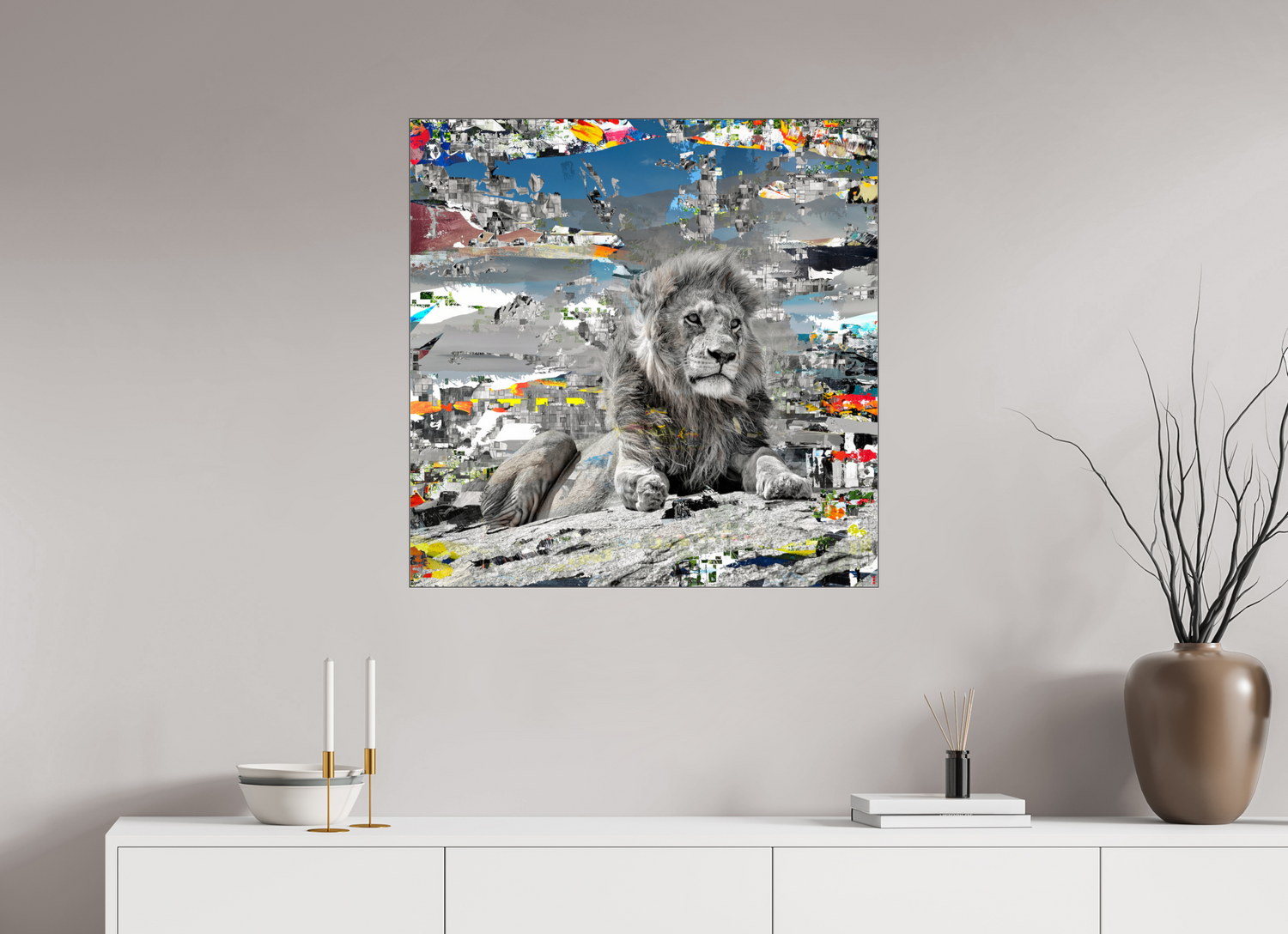 80 x 80 cm, Slimline Einfassung schwarz unter 2mm Acrylglas FA WC Jabari II