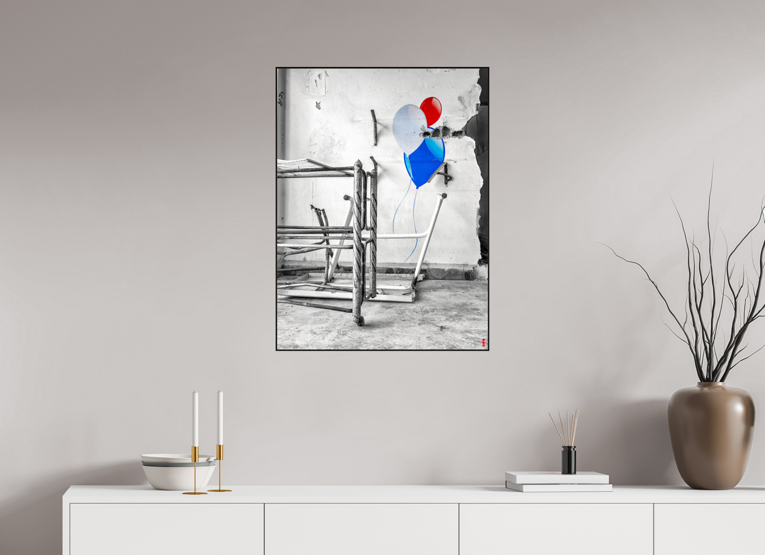 60 x 80 cm, Foto in ArtBox aus Massivholz Eiche schwarz RED³ SCSI Mursal III