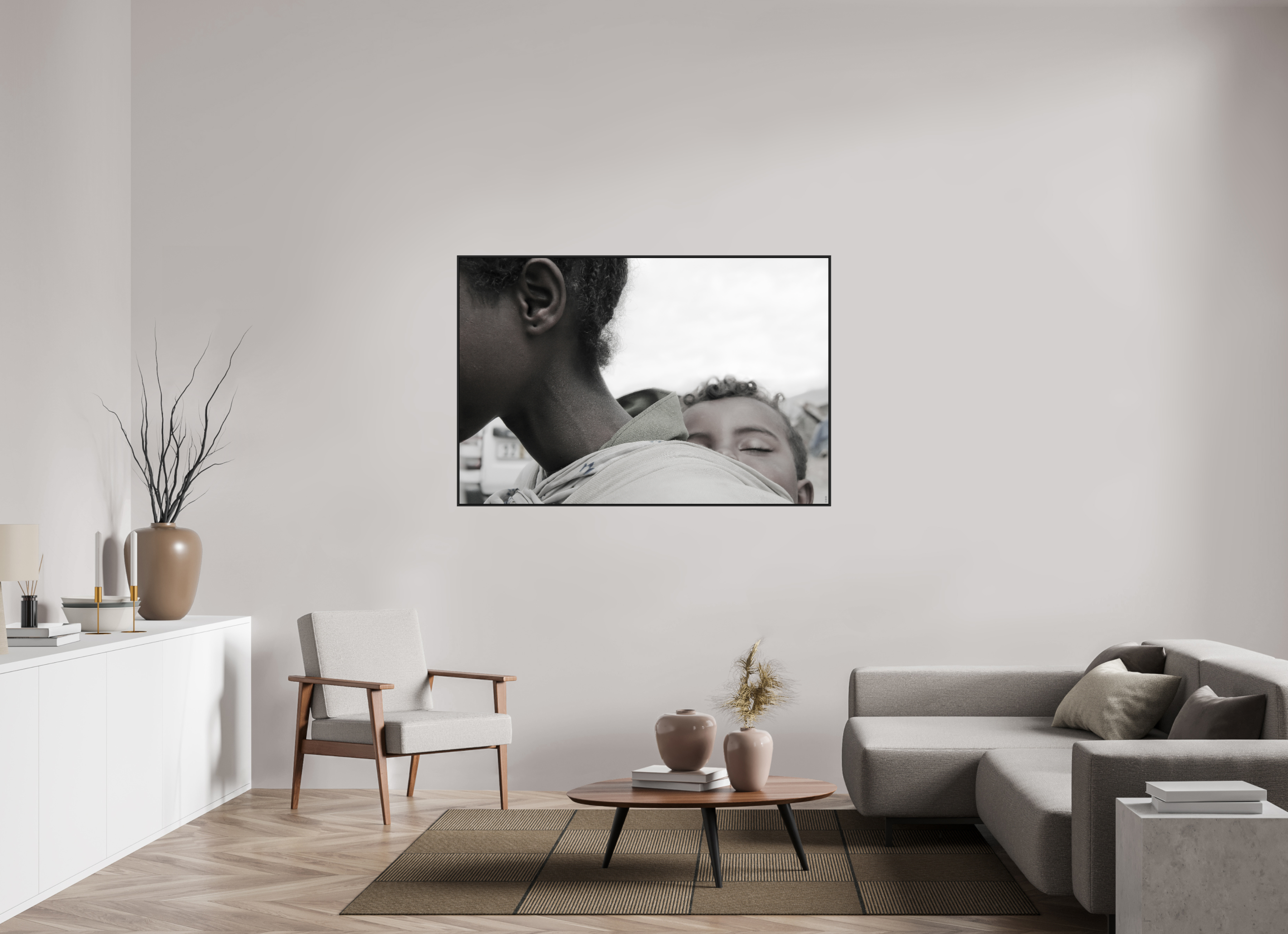 150 x 100 cm, Schattenfugen-Rahmen schwarz &amp; 2mm Acrylglas FA PH Machui I