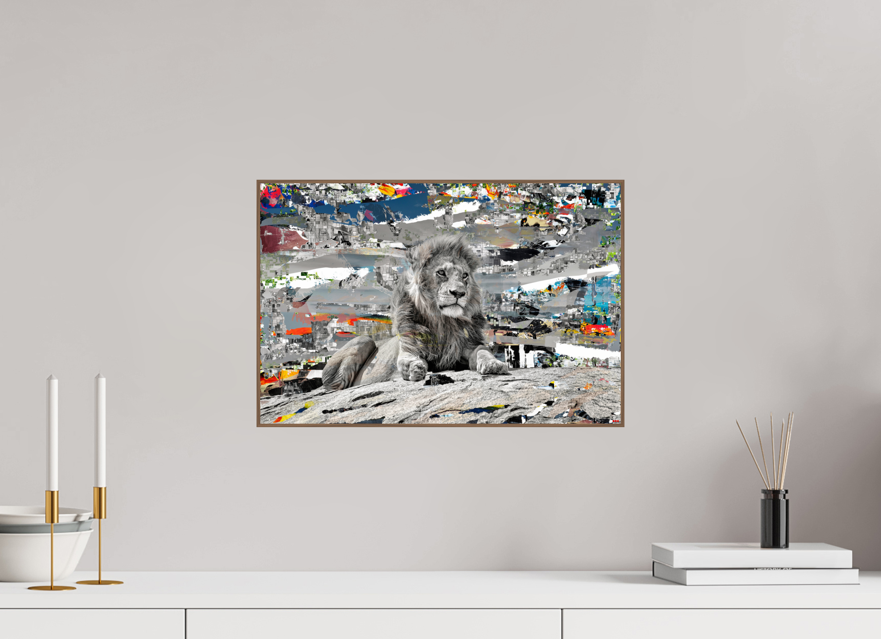 45 x 30 cm, Foto in ArtBox aus Massivholz Nussbaum RED³ WC Jabari I