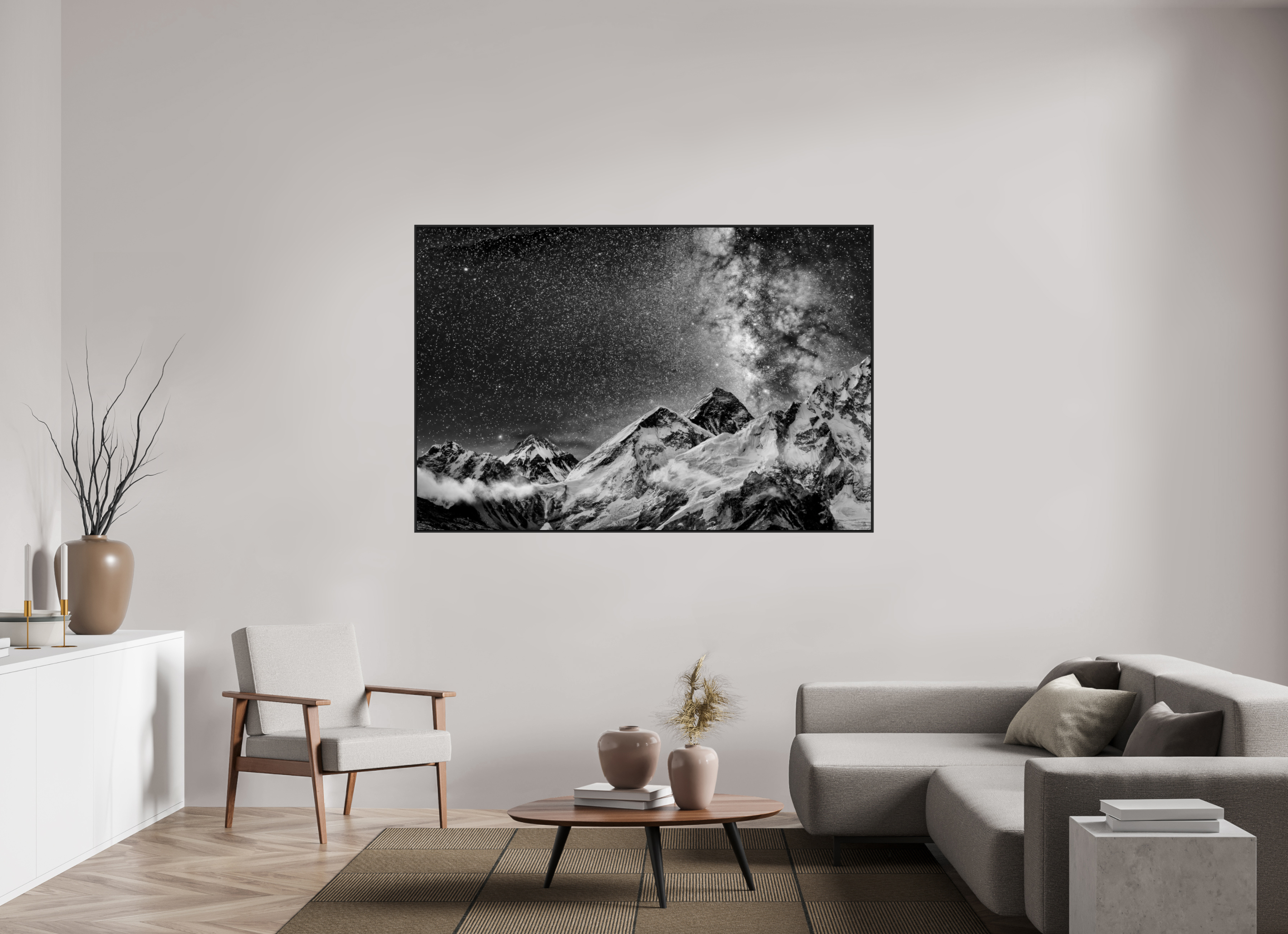 180 x 120 cm, Schattenfugen-Rahmen schwarz &amp; 2mm Acrylglas FA PH Sopan I