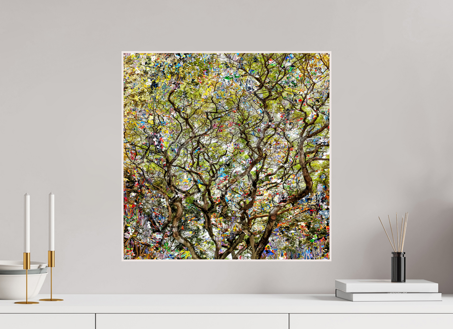 50 x 50 cm, Foto in ArtBox aus Massivholz Ahorn weiß RED³ HP Shakini II