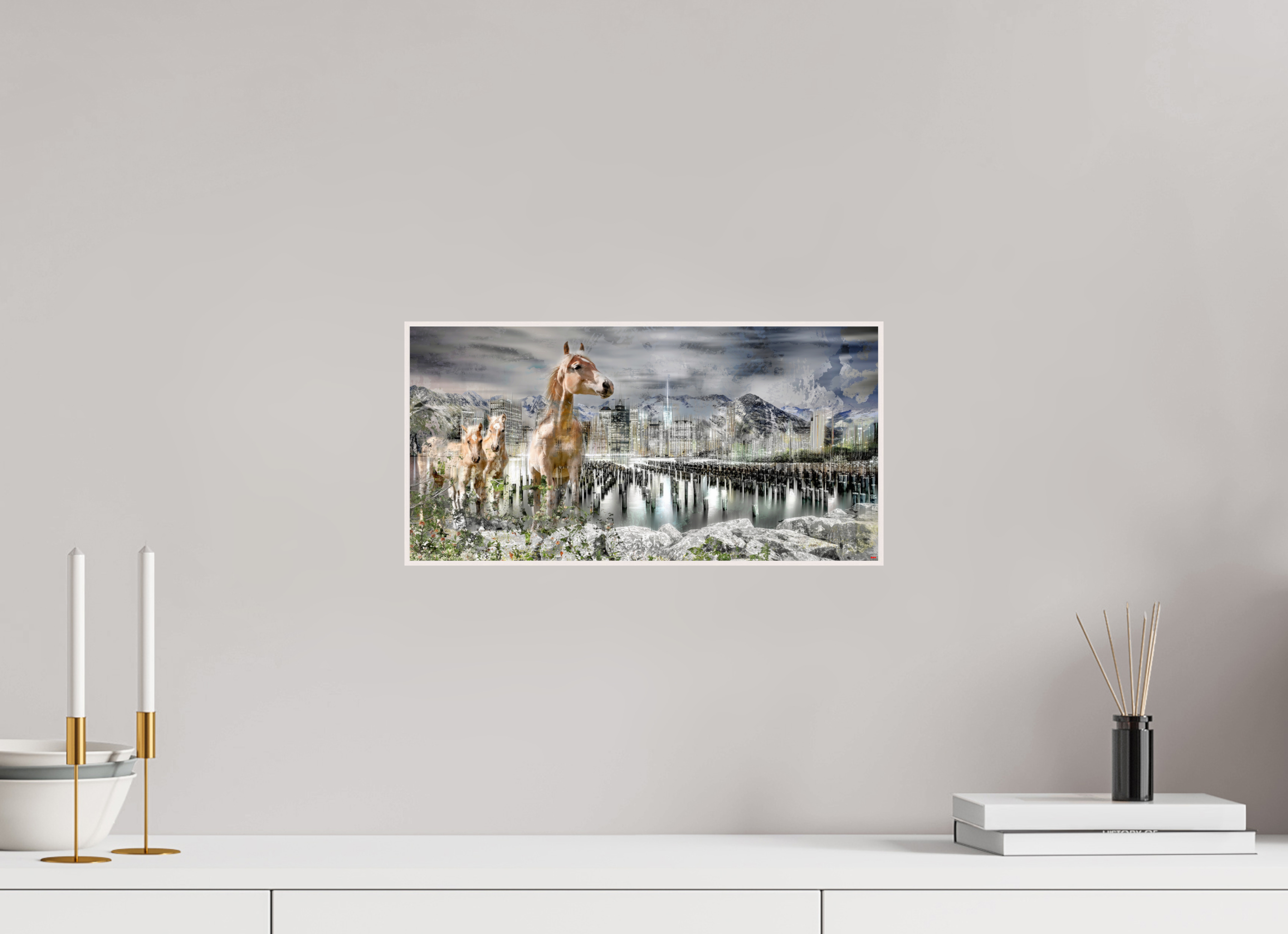 40 x 20 cm, Foto in ArtBox aus Massivholz Ahorn weiß RED³ HP Amazia V