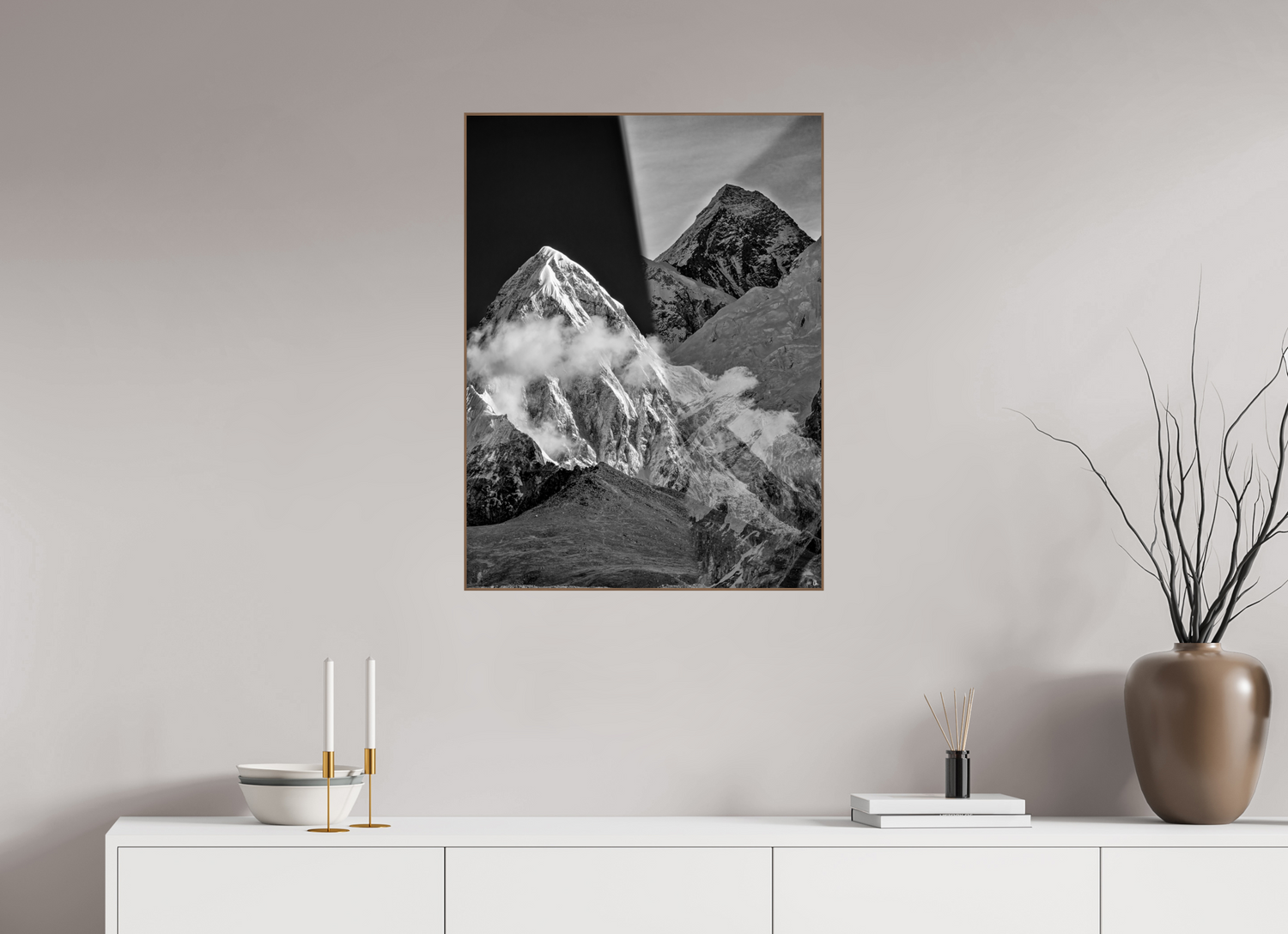 60 x 80 cm, Foto in ArtBox aus Massivholz Nussbaum RED³ Sampa III