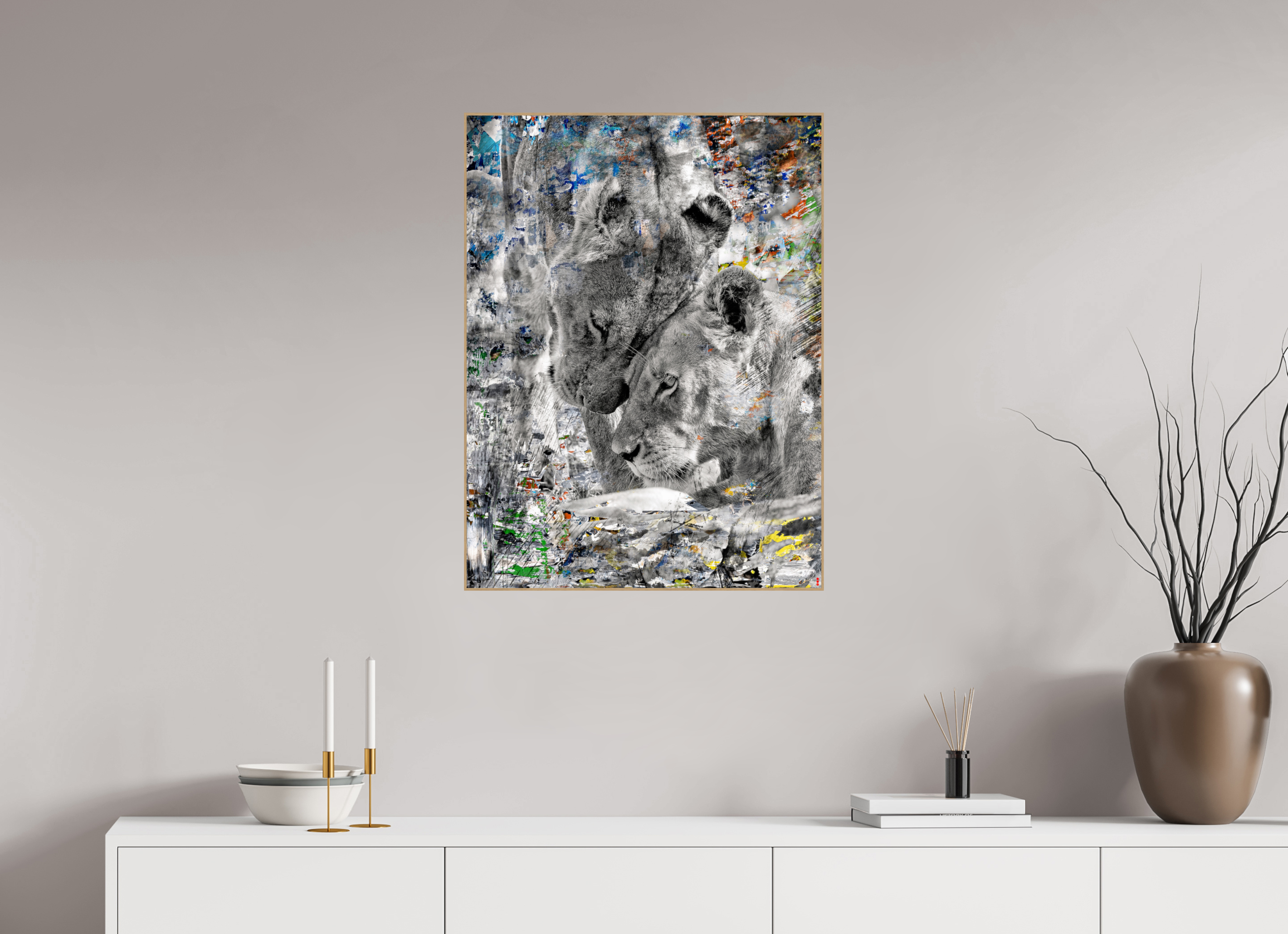 60 x 80 cm, Foto in ArtBox aus Massivholz Eiche natur RED³ WC Layamaya III