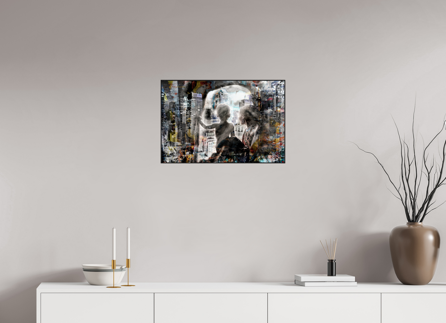 60 x 40 cm, Foto in ArtBox aus Massivholz Eiche schwarz RED³ HP Sukama I