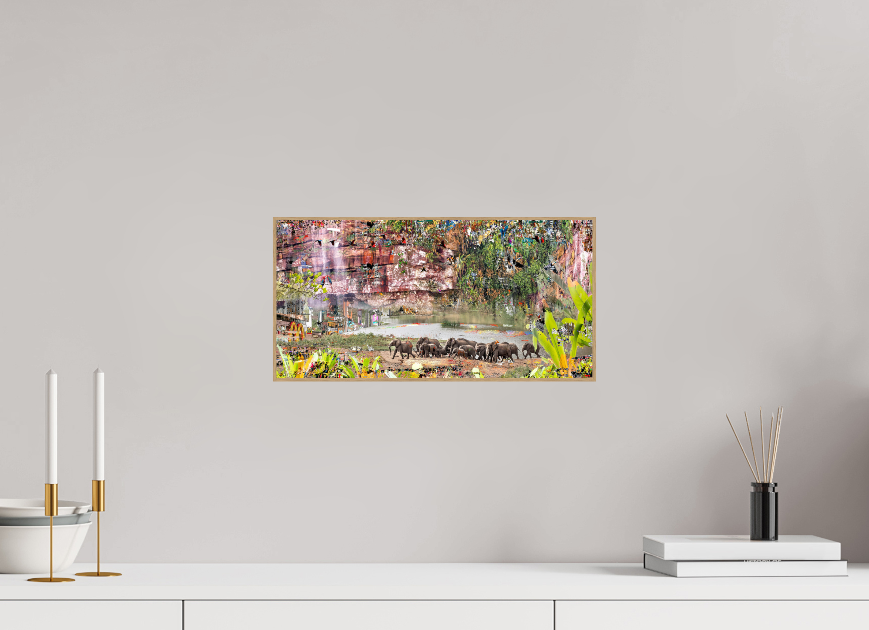 40 x 20 cm, Foto in ArtBox aus Massivholz Eiche natur RED³ WC Valdeci V