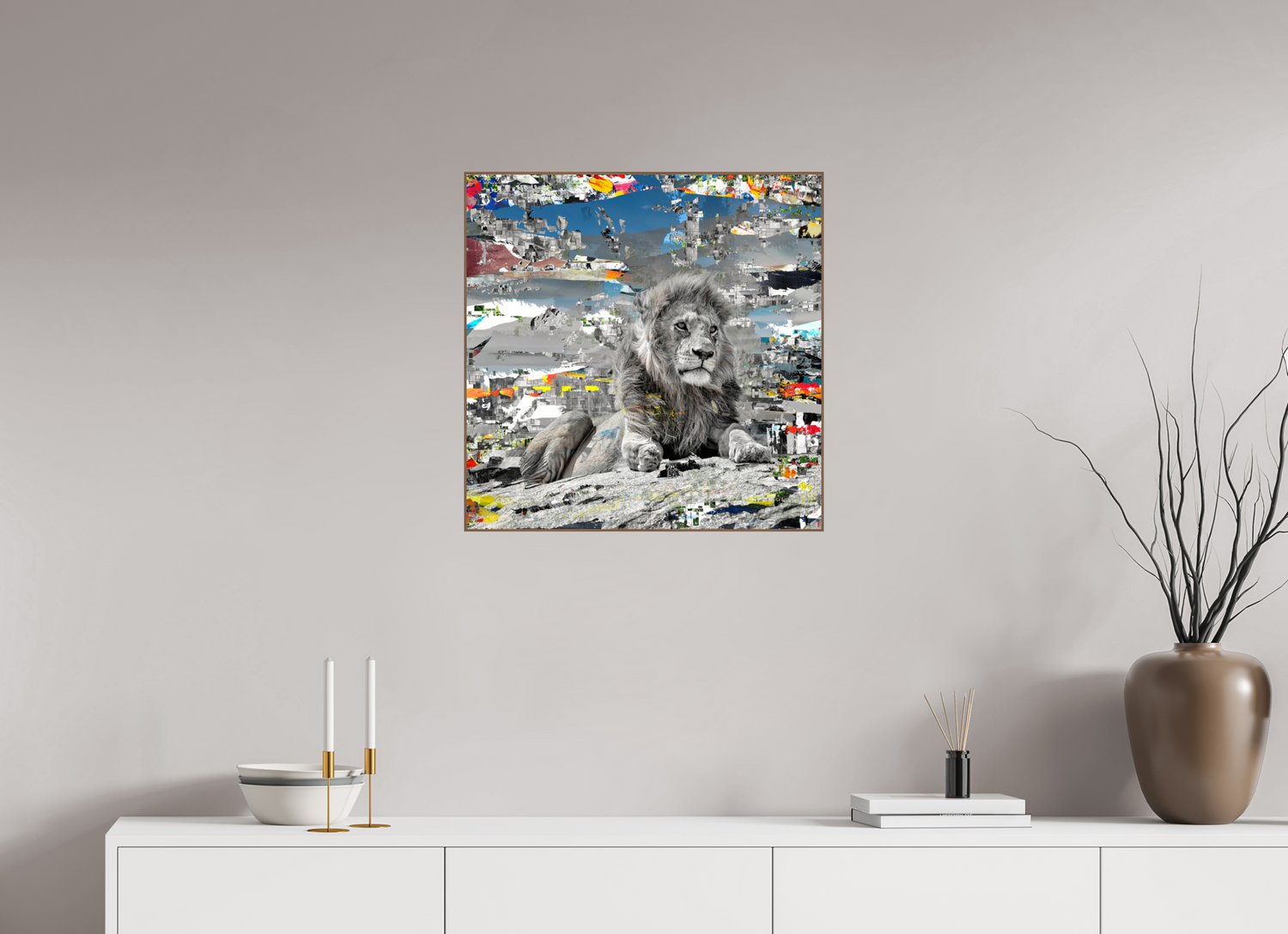 60 x 60 cm, Foto in ArtBox aus Massivholz Nussbaum RED³ WC Jabari II