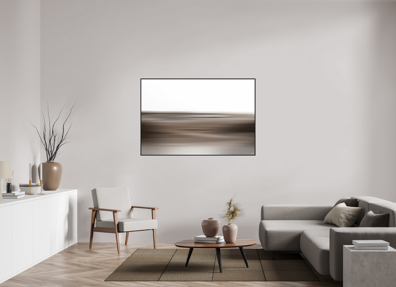 150 x 100 cm, Schattenfugen-Rahmen schwarz &amp; 2mm Acrylglas FA PH Adisa I