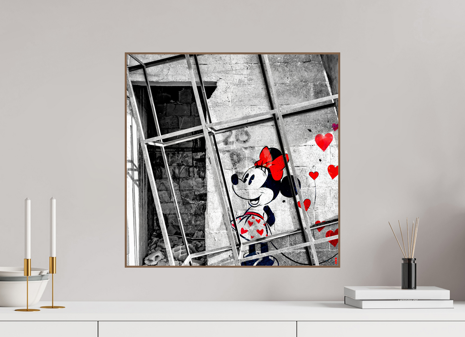 50 x 50 cm, Foto in ArtBox aus Massivholz Nussbaum RED³ SCSI Madiar II