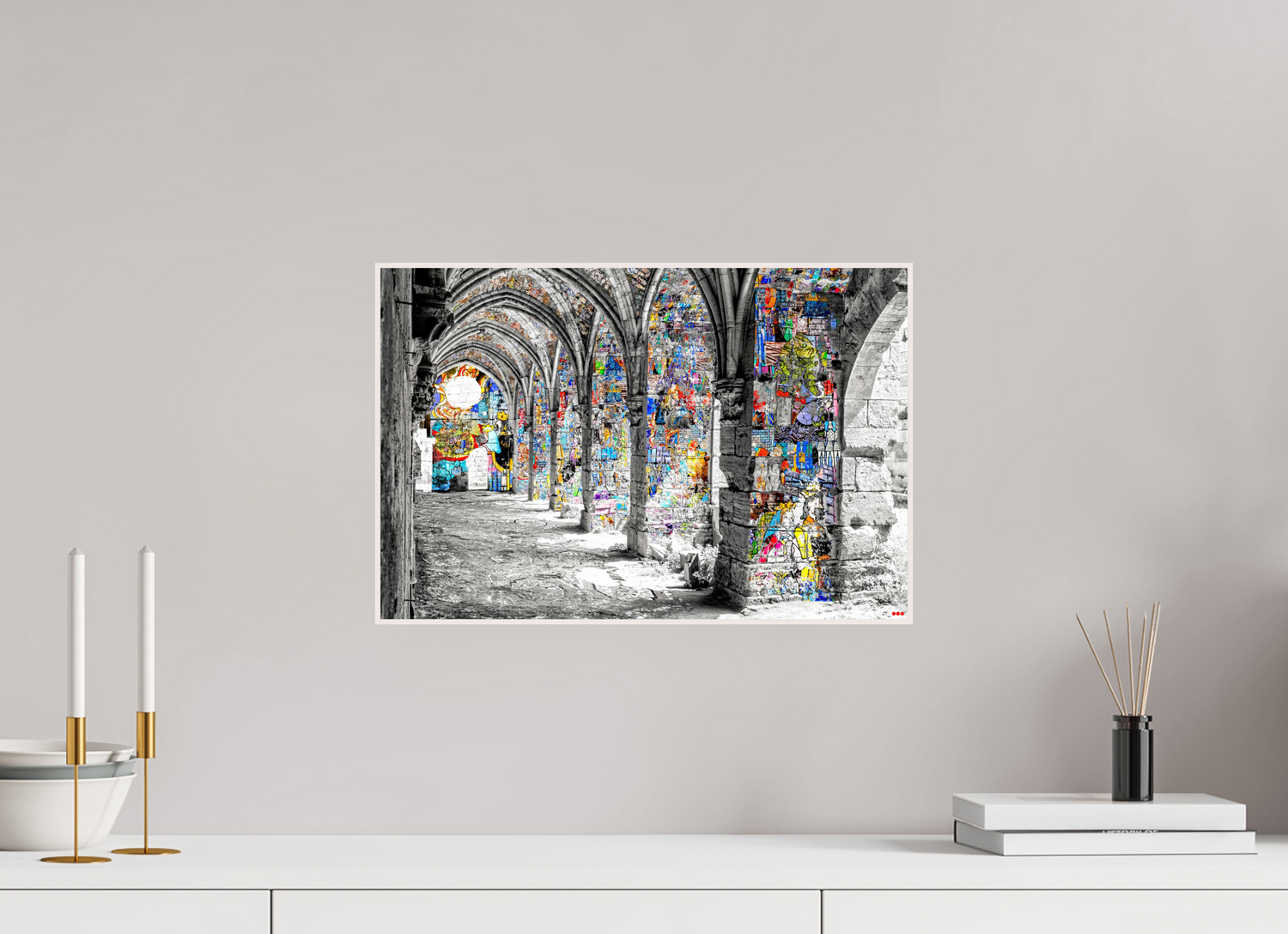 45 x 30 cm, Foto in ArtBox aus Massivholz Ahorn weiß RED³ SCSI Malik I