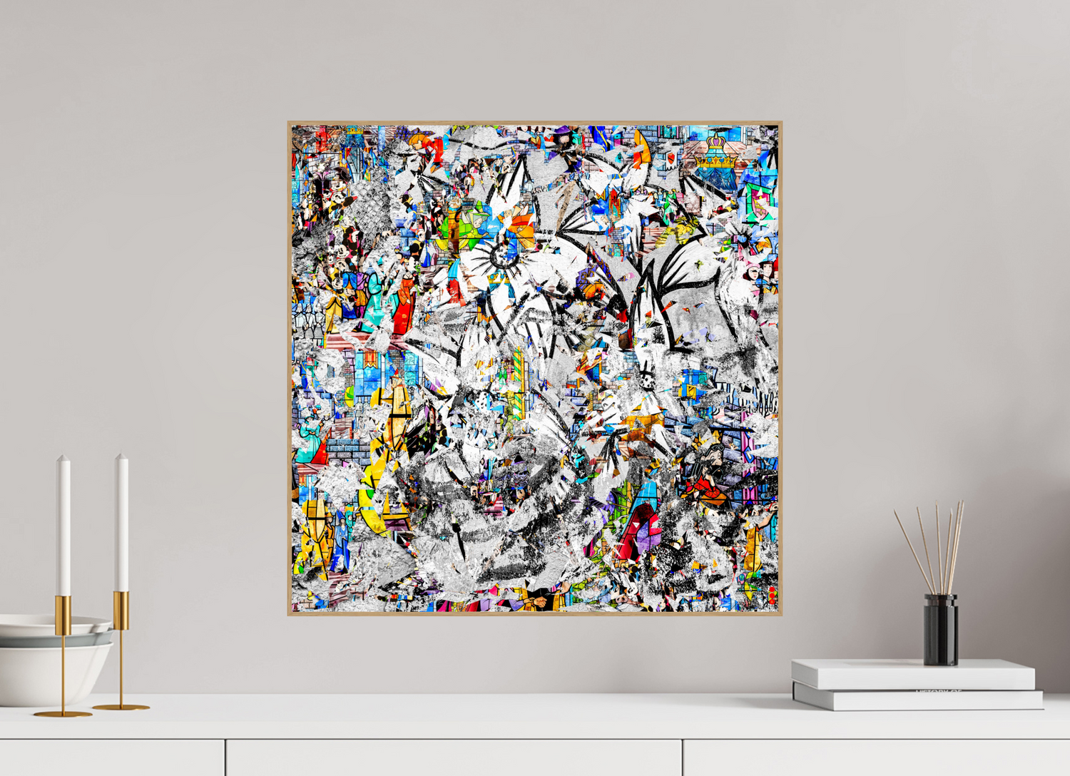 50 x 50 cm, Foto in ArtBox aus Massivholz Eiche natur RED³ SCSI Miraaj II