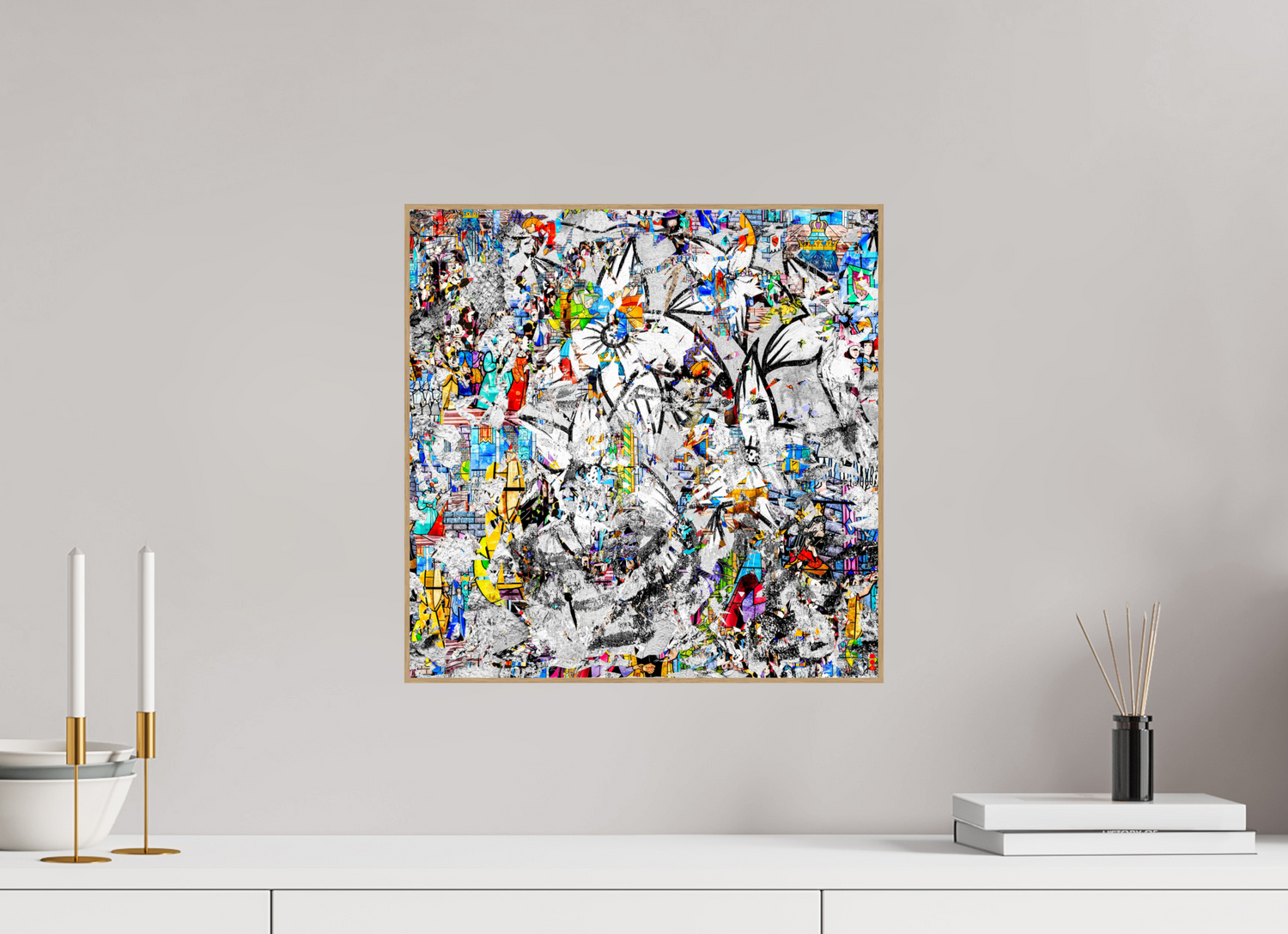 40 x 40 cm, Foto in ArtBox aus Massivholz Eiche natur RED³ SCSI Miraaj II