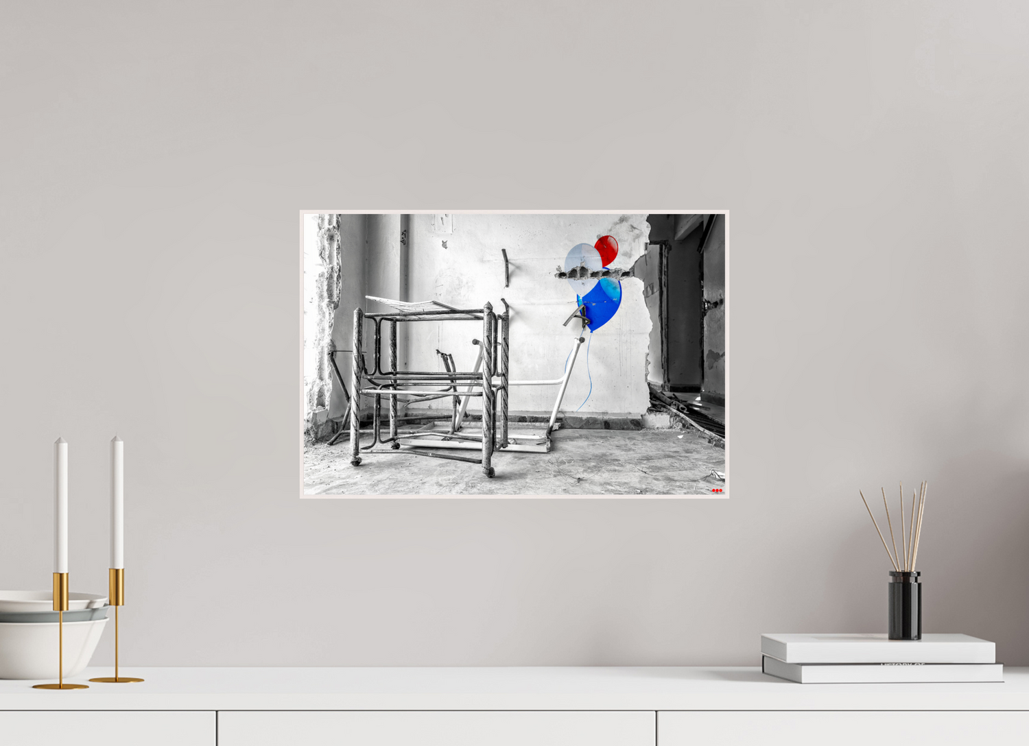 45 x 30 cm, Foto in ArtBox aus Massivholz Ahorn weiß RED³ SCSI Mursal I