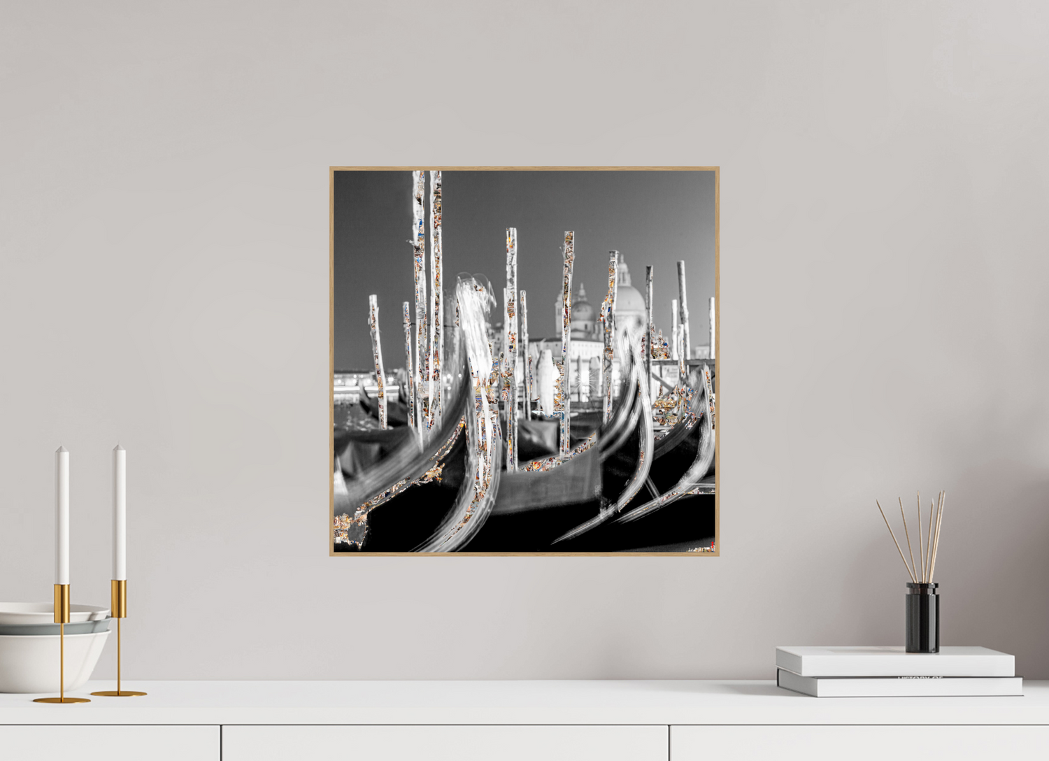 40 x 40 cm, Foto in ArtBox aus Massivholz Eiche natur RED³ HP Alina II