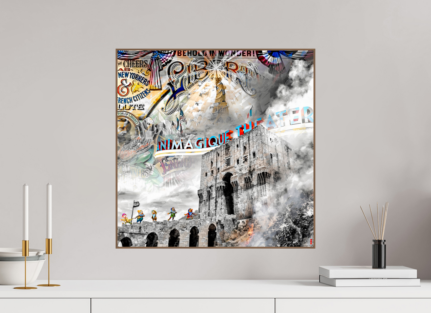 50 x 50 cm, Foto in ArtBox aus Massivholz Nussbaum RED³ SCSI Mumtaz II