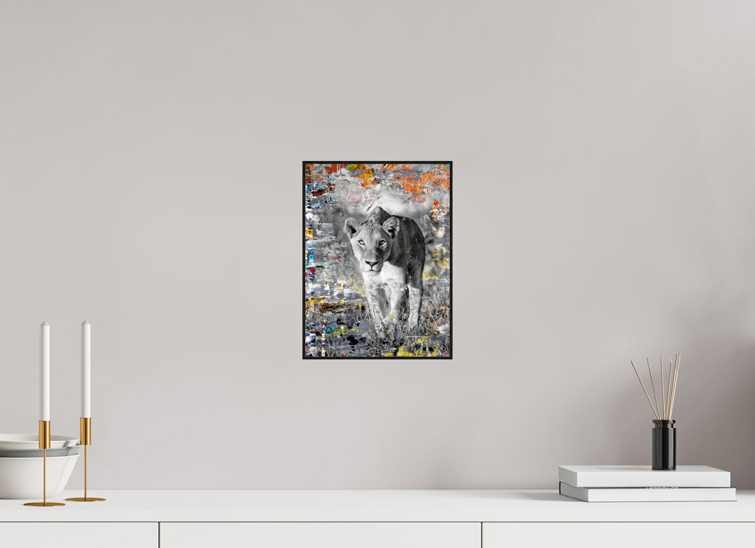 21 x 28 cm, Foto in ArtBox aus Massivholz Eiche schwarz RED³ WC Lamaya III