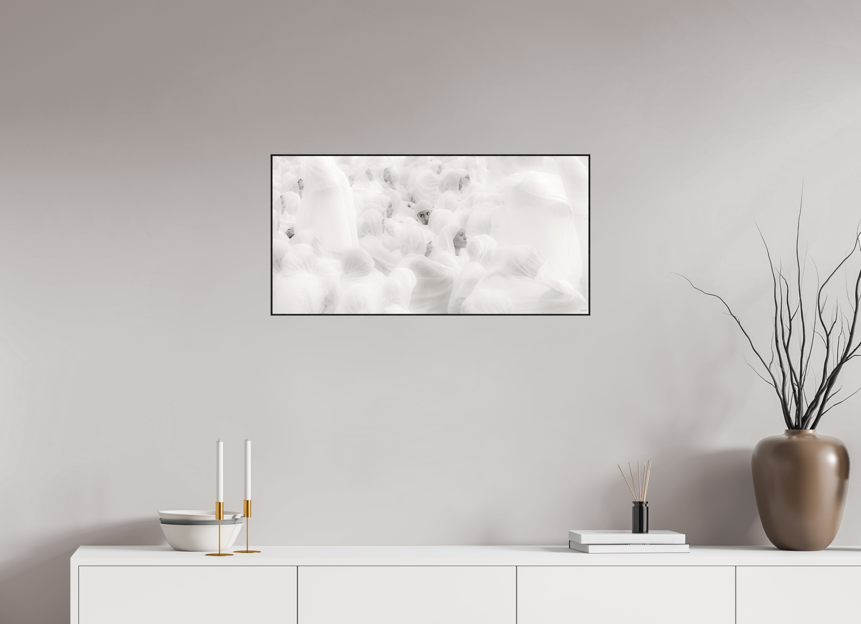 80 x 40 cm, Foto in ArtBox aus Massivholz Eiche schwarz RED³ PH Malia V