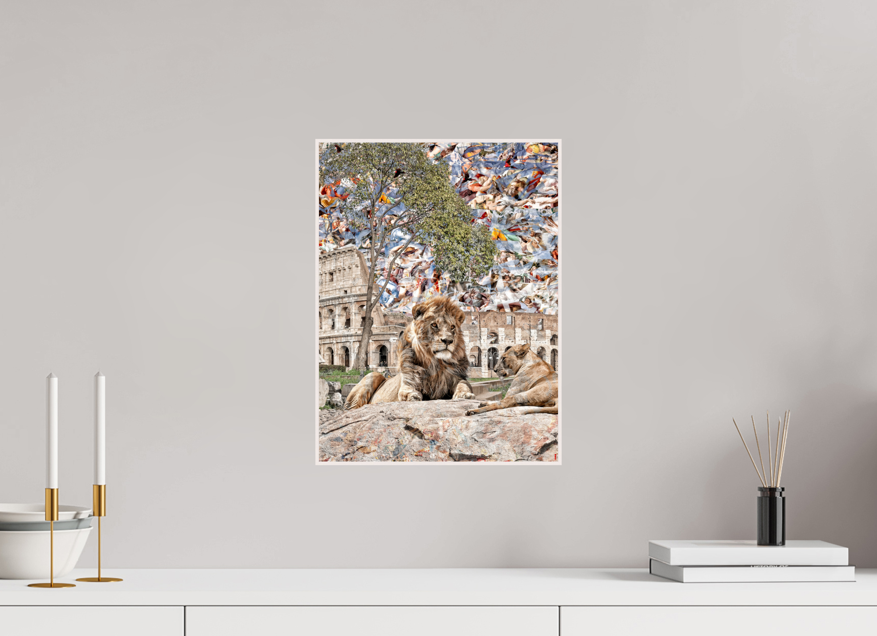 30 x 40 cm, Foto in ArtBox aus Massivholz Ahorn weiß RED³ WC Adjesa III