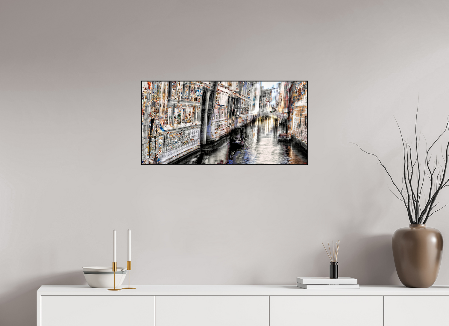 80 x 40 cm, Foto in ArtBox aus Massivholz Eiche schwarz RED³ HP Amari V