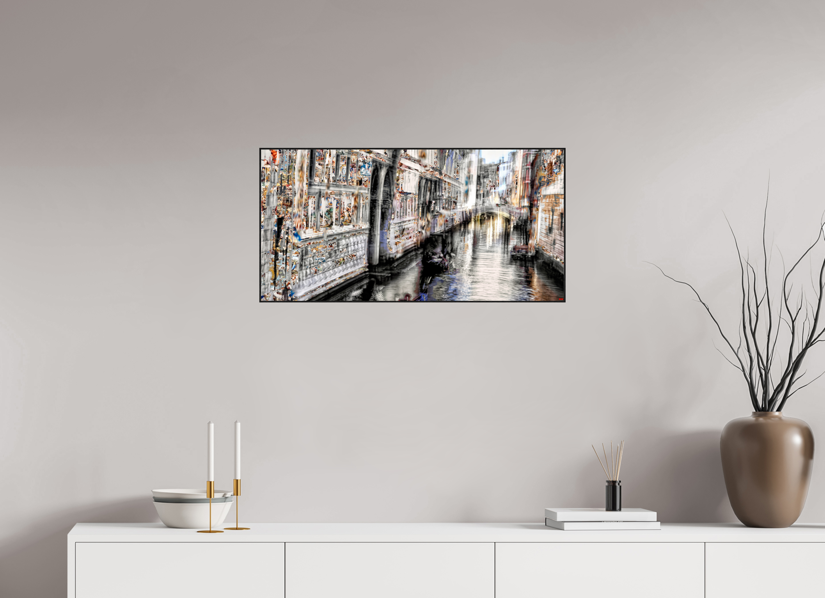 80 x 40 cm, Foto in ArtBox aus Massivholz Eiche schwarz RED³ HP Amari V