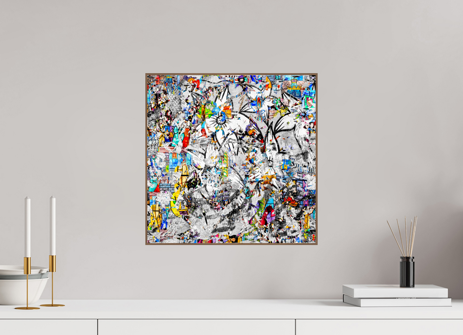 40 x 40 cm, Foto in ArtBox aus Massivholz Nussbaum RED³ SCSI Miraaj II