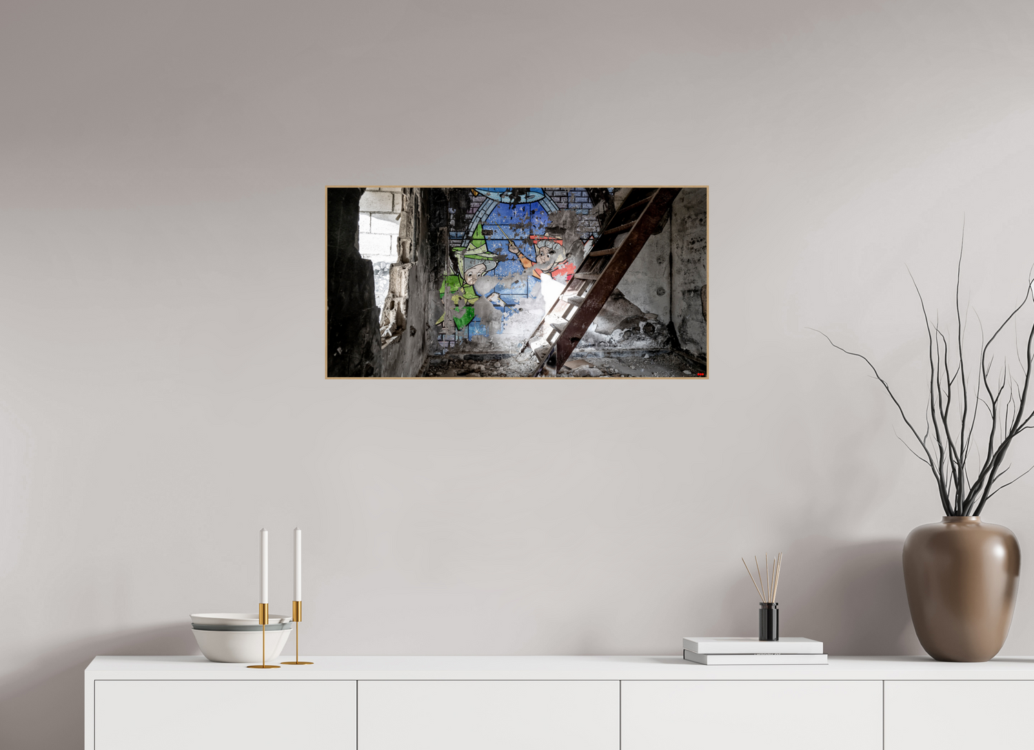 80 x 40 cm, Foto in ArtBox aus Massivholz Eiche natur RED³ SCSI Mazaya V