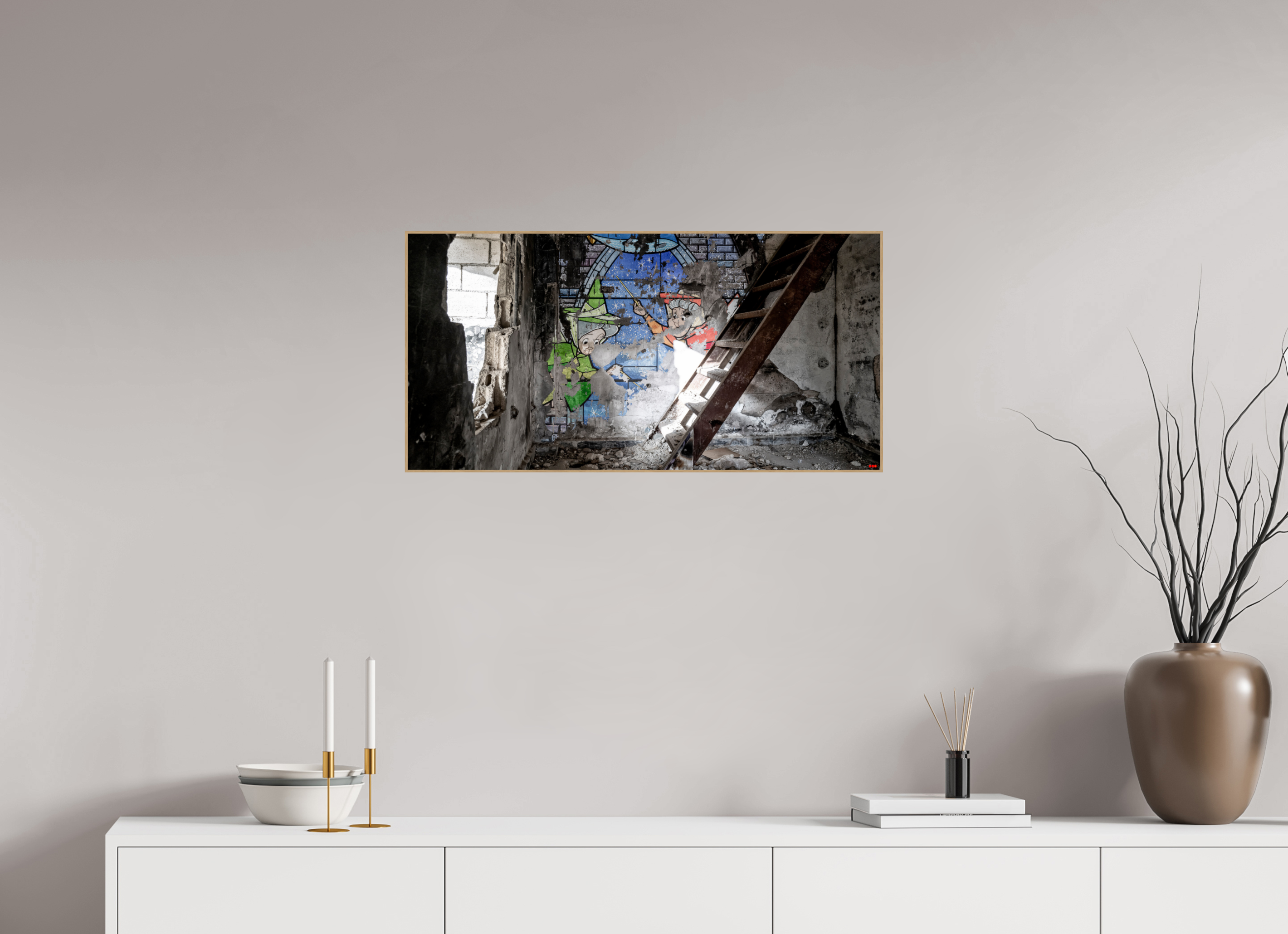 80 x 40 cm, Foto in ArtBox aus Massivholz Eiche natur RED³ SCSI Mazaya V