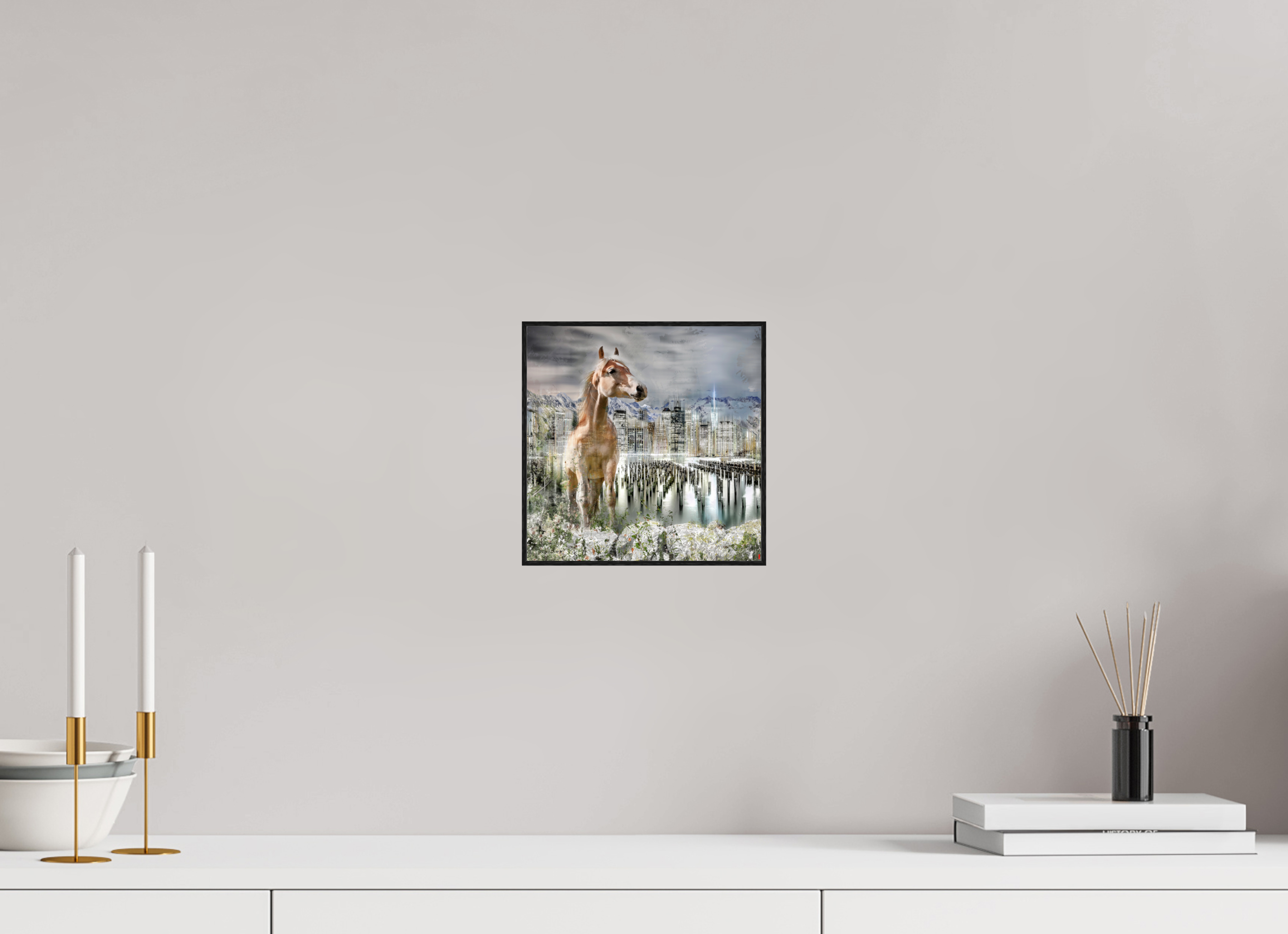 20 x 20 cm, Foto in ArtBox aus Massivholz Eiche schwarz RED³ HP Amazia II