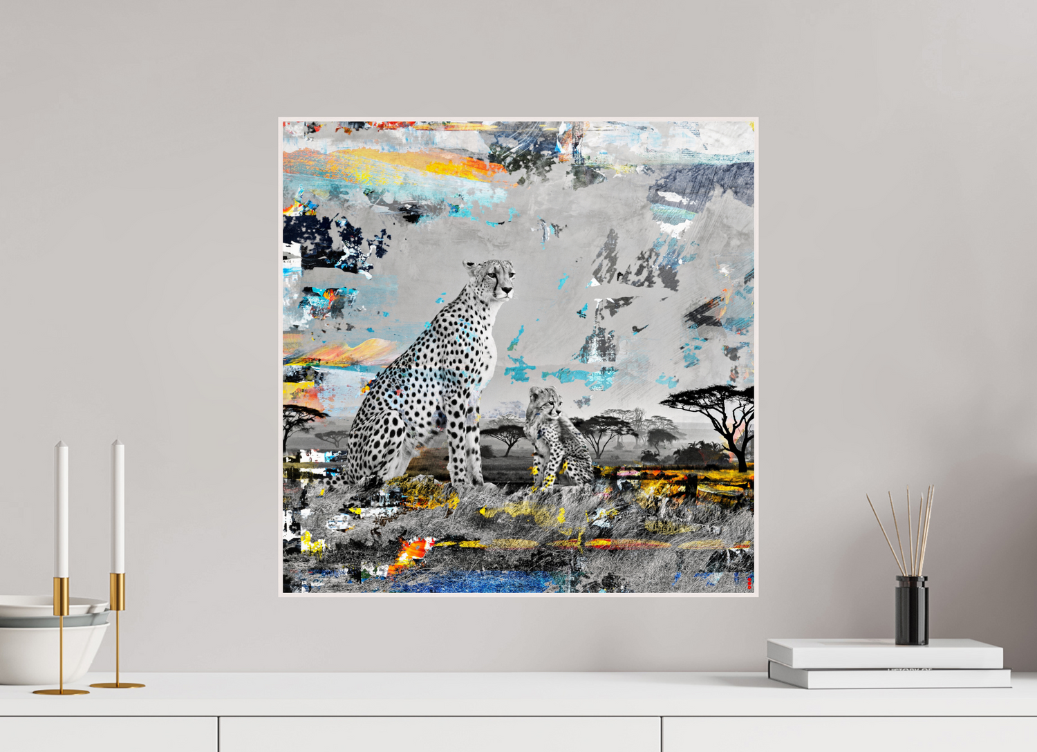 50 x 50 cm, Foto in ArtBox aus Massivholz Ahorn weiß RED³ WC Ladebayo II