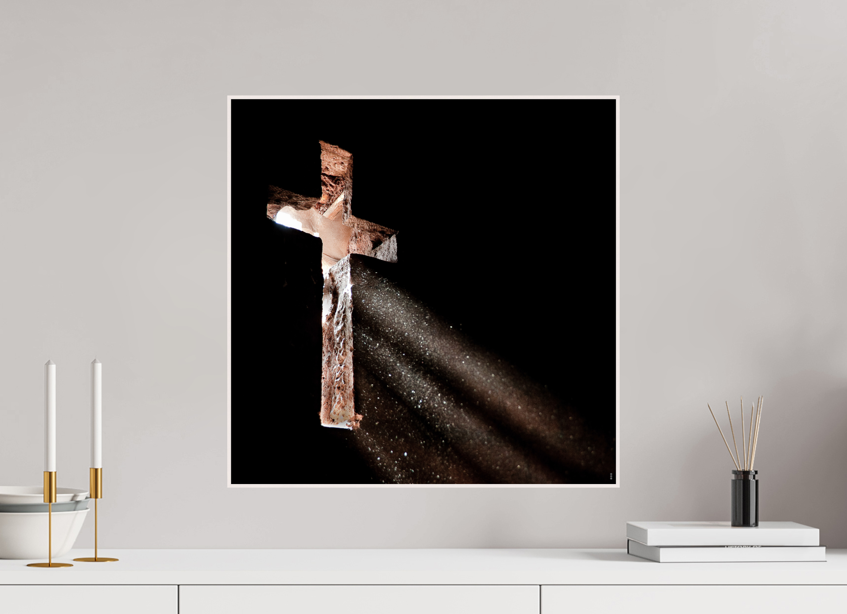 50 x 50 cm, Foto in ArtBox aus Massivholz Ahorn weiß RED³ PH Moyale II