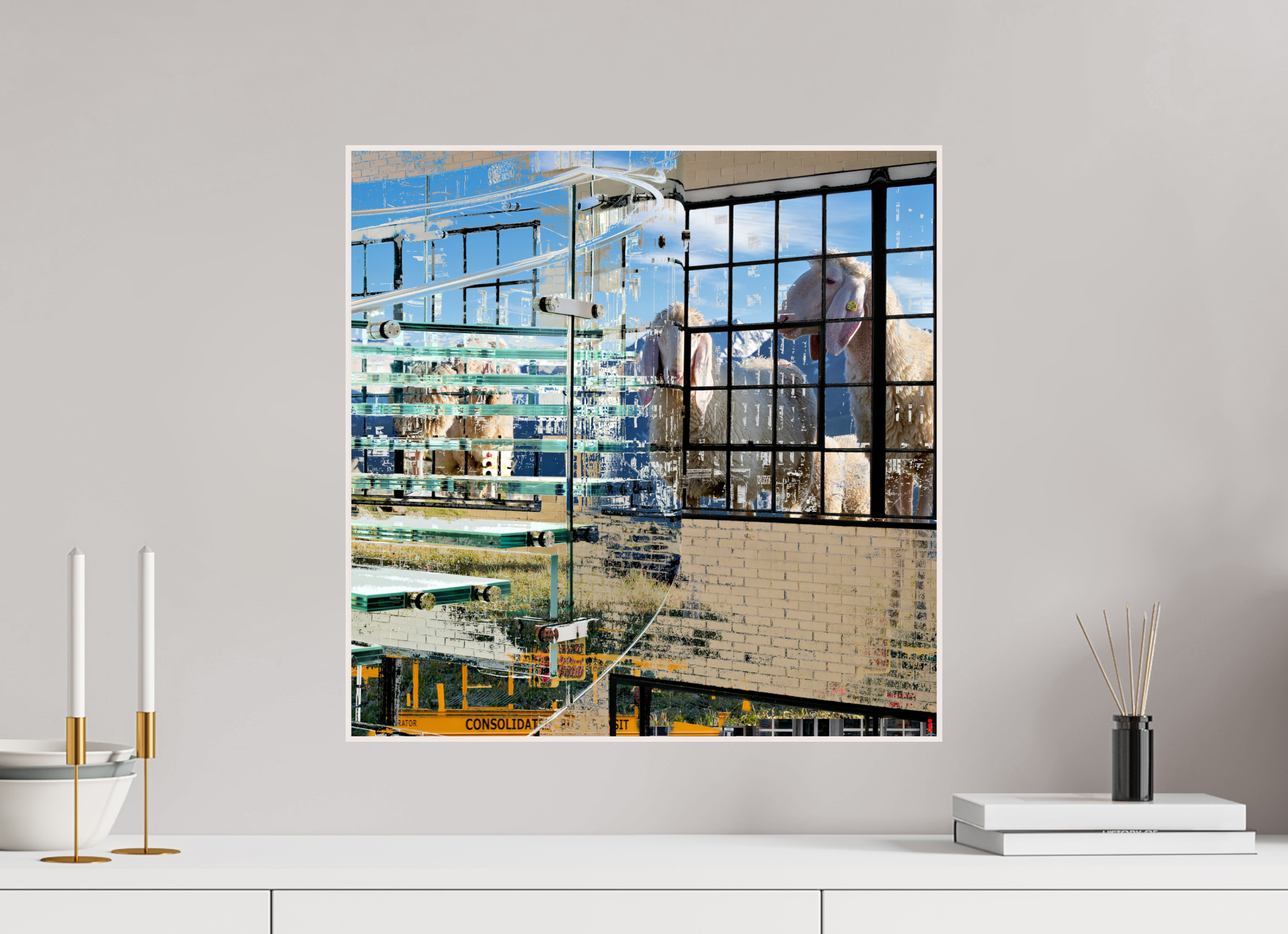 50 x 50 cm, Foto in ArtBox aus Massivholz Ahorn weiß RED³ HP Malia II