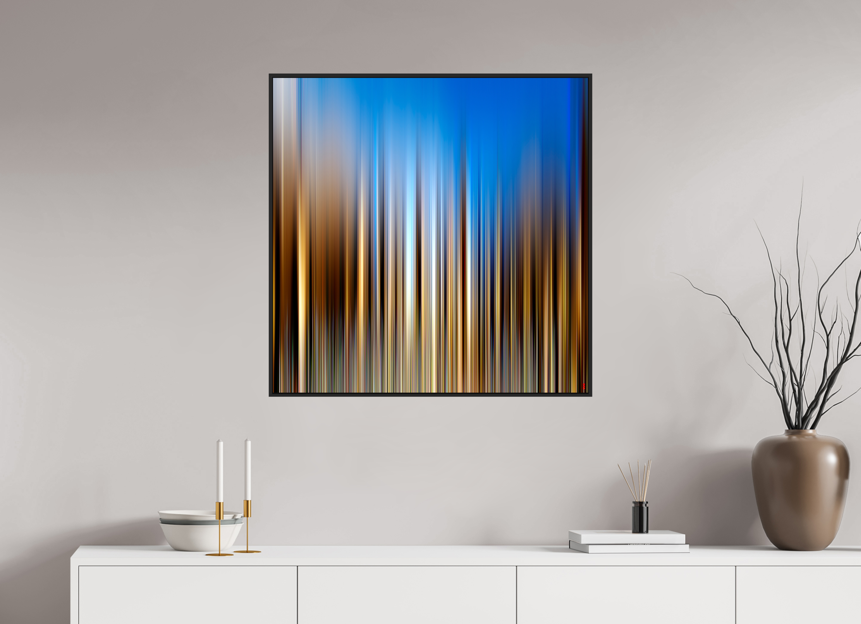 80 x 80 cm, Schattenfugen-Rahmen schwarz &amp; 2mm Acrylglas FA PH Ayondele II