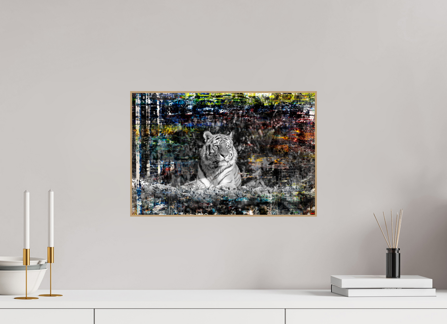 45 x 30 cm, Foto in ArtBox aus Massivholz Eiche natur RED³ WC Lubaya I