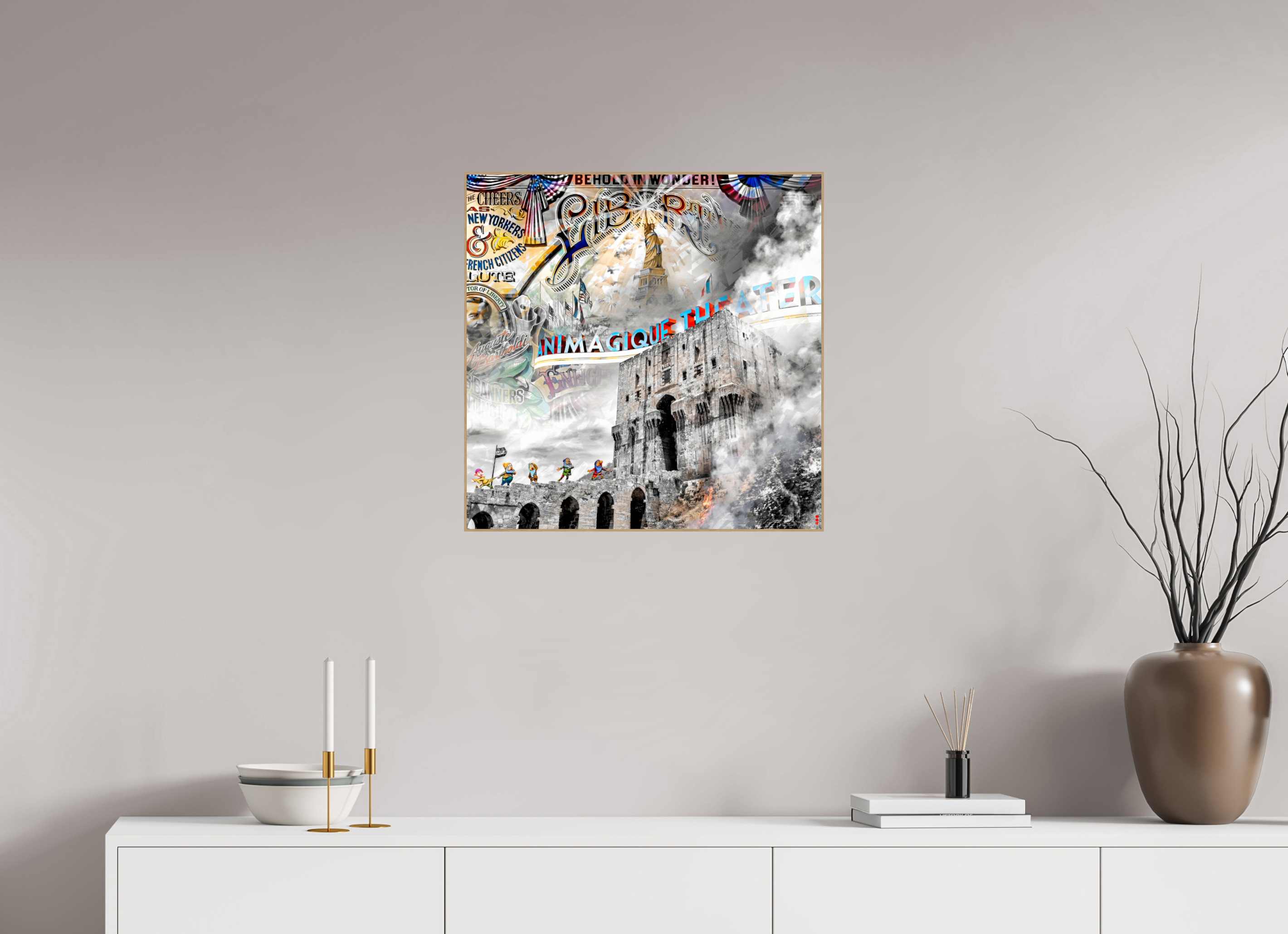 60 x 60 cm, Foto in ArtBox aus Massivholz Eiche natur RED³ SCSI Mumtaz II