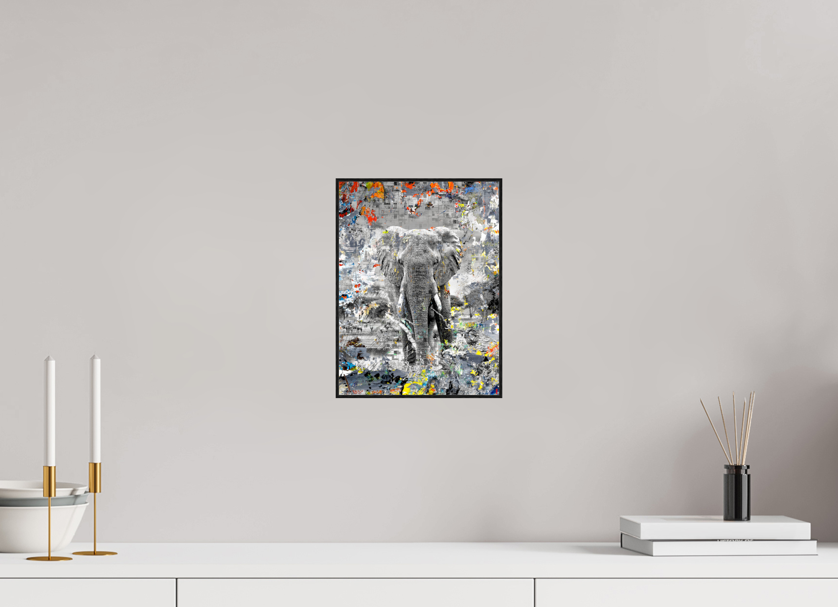 21 x 28 cm, Foto in ArtBox aus Massivholz Eiche schwarz RED³ WC Kajika III