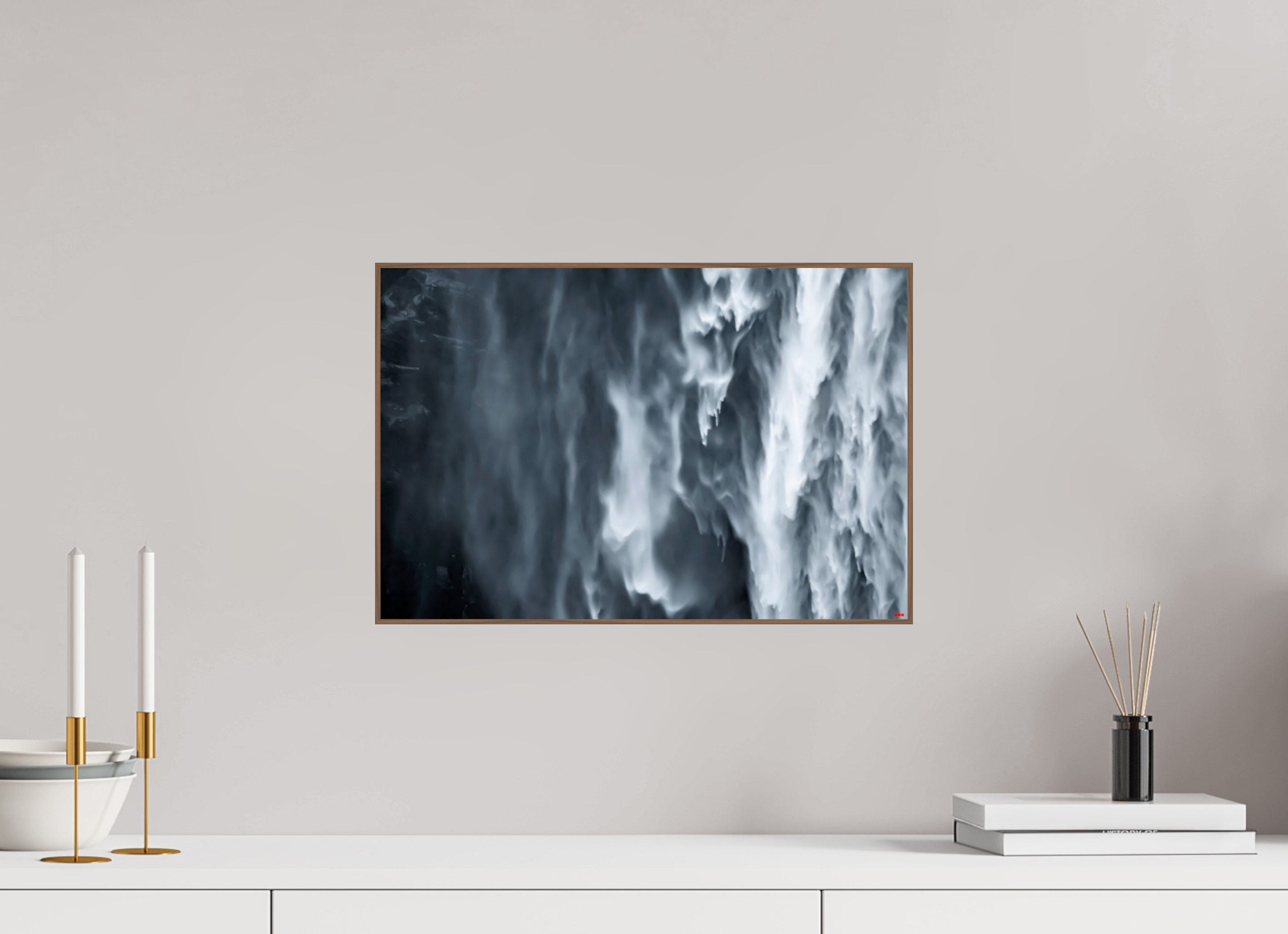 45 x 30 cm, Foto in ArtBox aus Massivholz Nussbaum RED³ PH Oats in the Water I