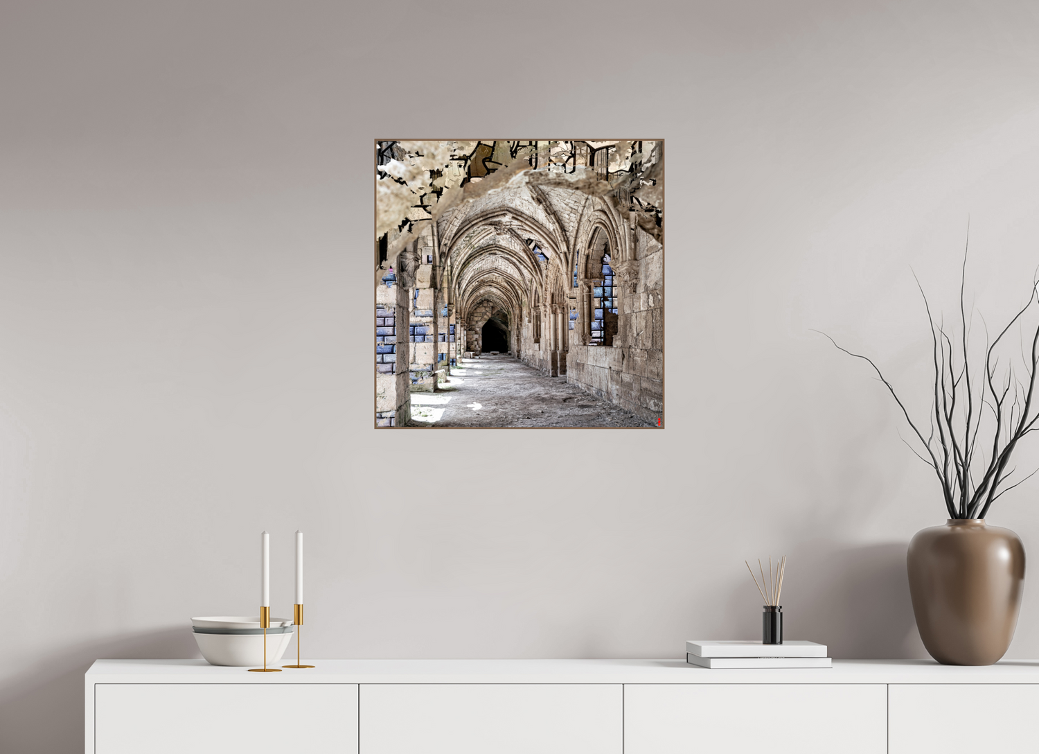 60 x 60 cm, Foto in ArtBox aus Massivholz Nussbaum RED³ SCSI Mehdiya II