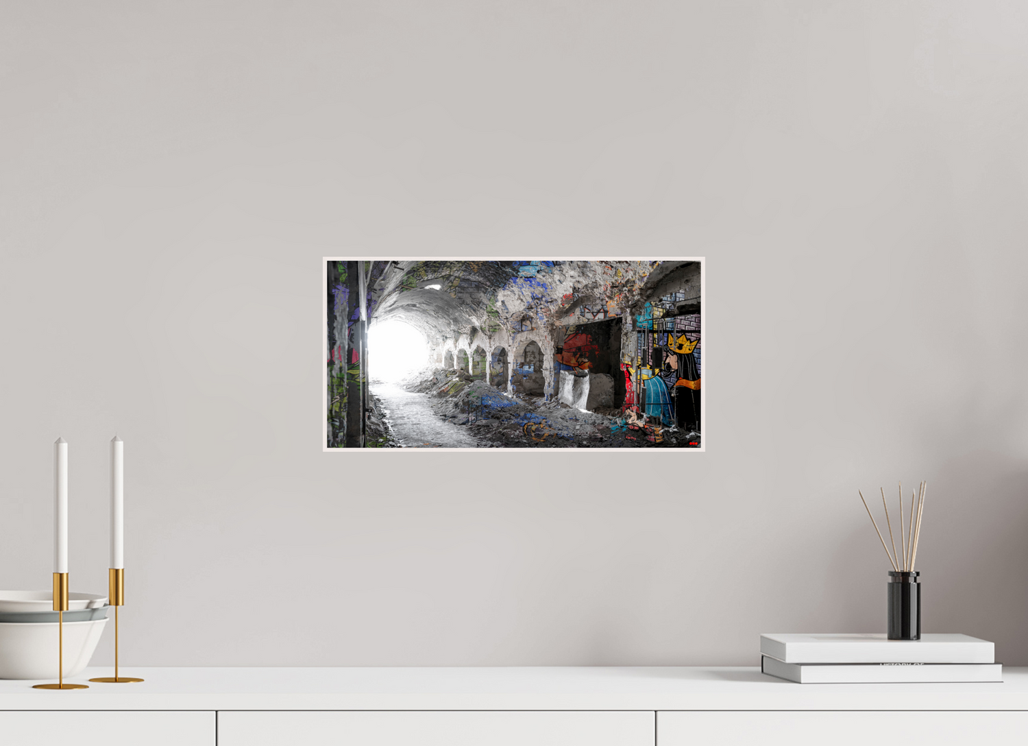 40 x 20 cm, Foto in ArtBox aus Massivholz Ahorn weiß RED³ SCSI Maysa V