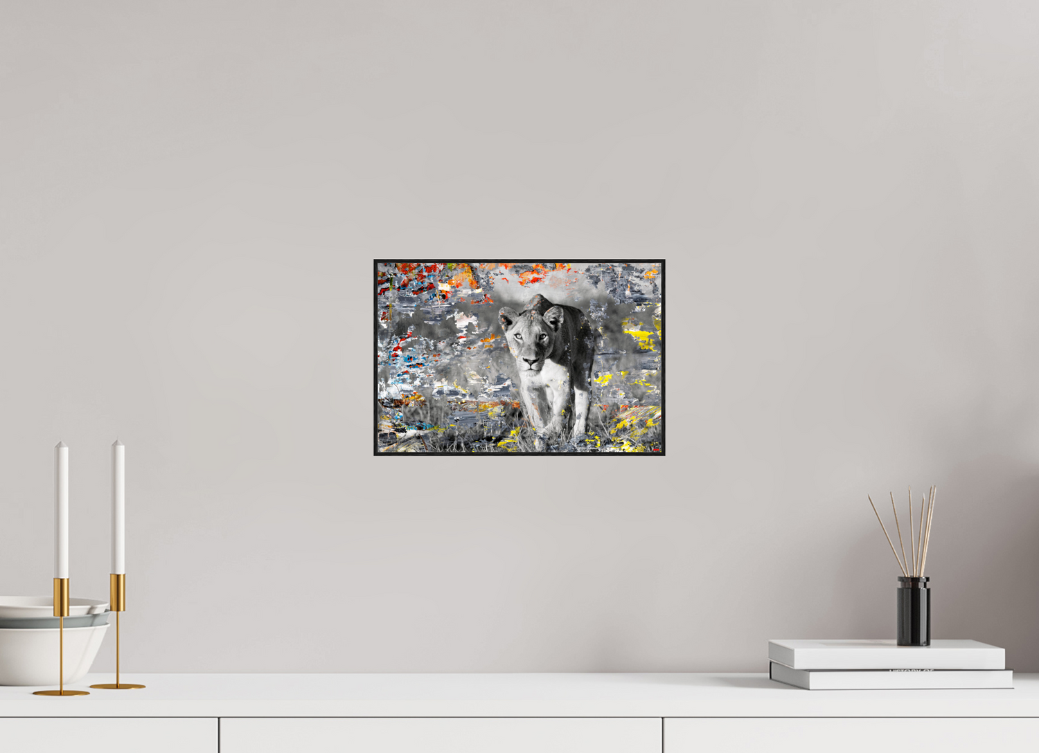 30 x 20 cm, Foto in ArtBox aus Massivholz Eiche schwarz RED³ WC Lamaya I