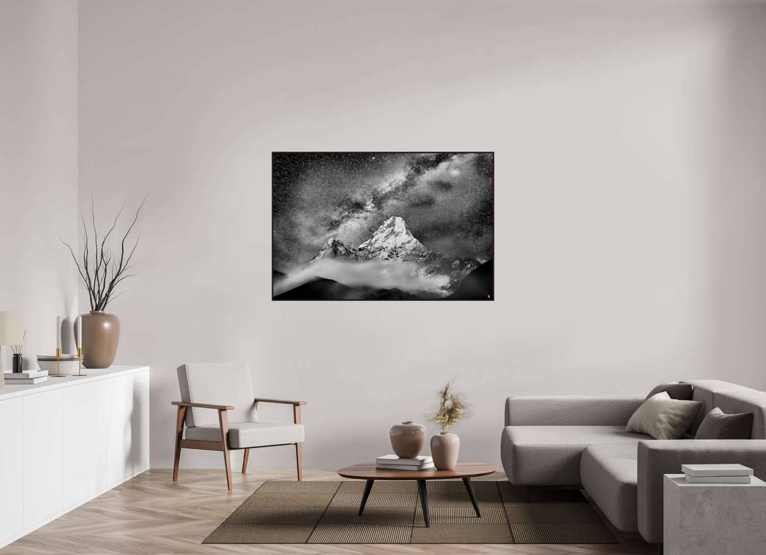 150 x 100 cm, Schattenfugen-Rahmen schwarz &amp; 2mm Acrylglas FA PH Sherab I