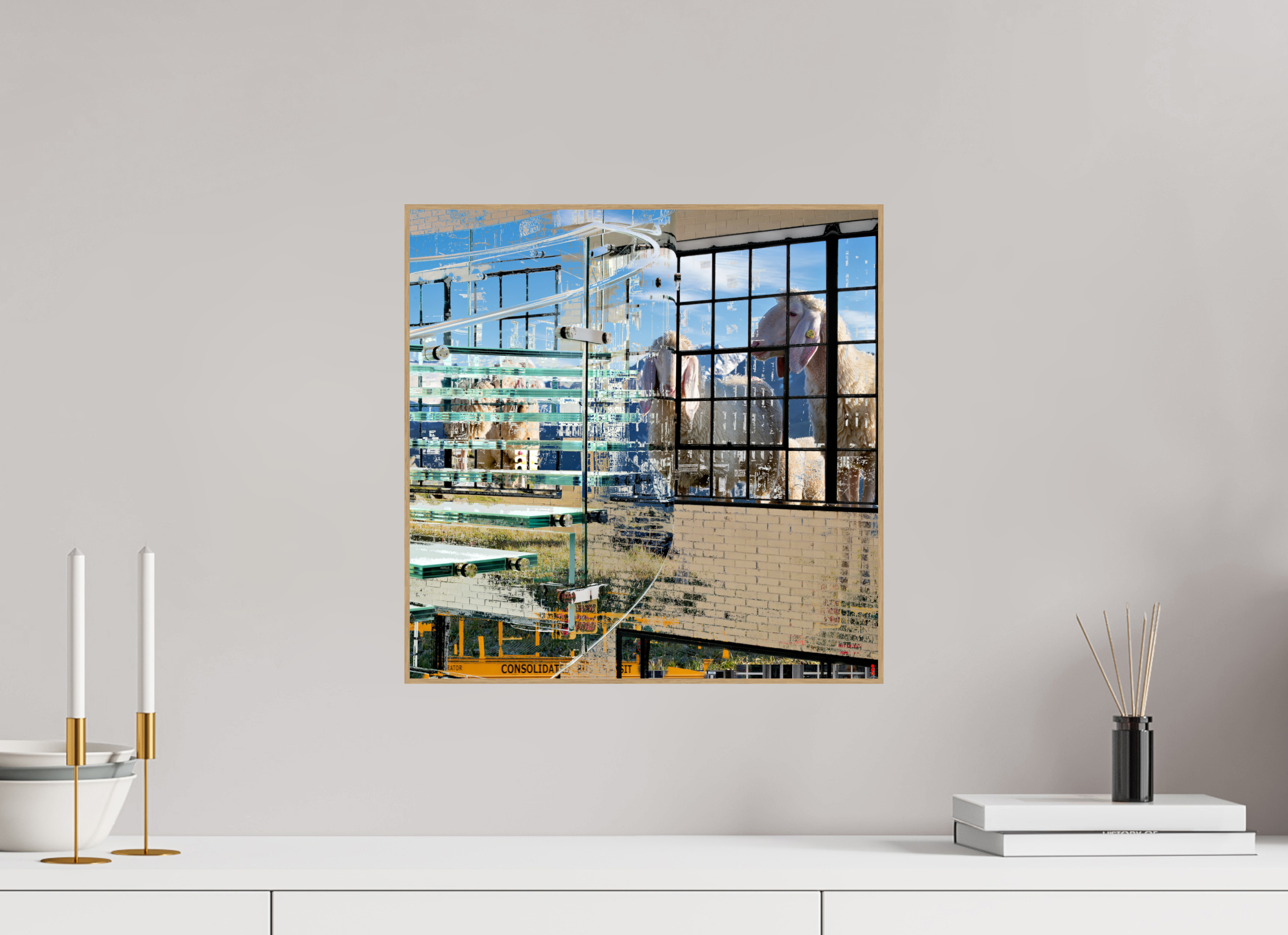 40 x 40 cm, Foto in ArtBox aus Massivholz Eiche natur RED³ HP Malia II