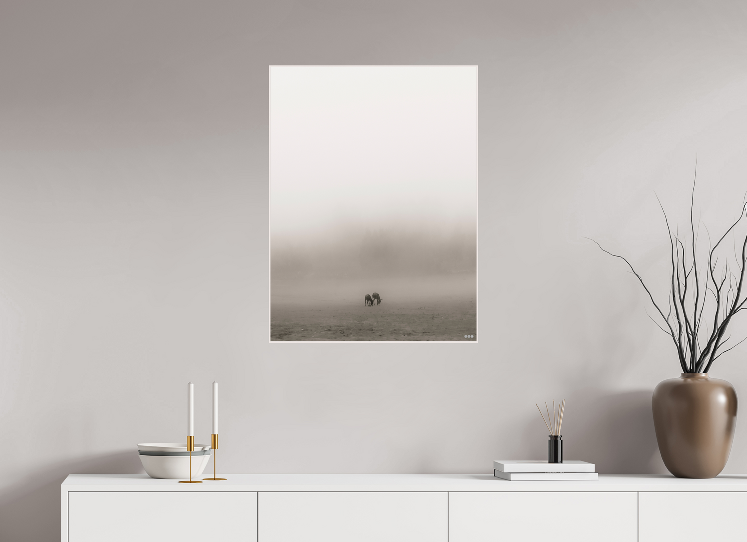 60 x 80 cm, Foto in ArtBox aus Massivholz Ahorn weiß RED³ PH Mamello III