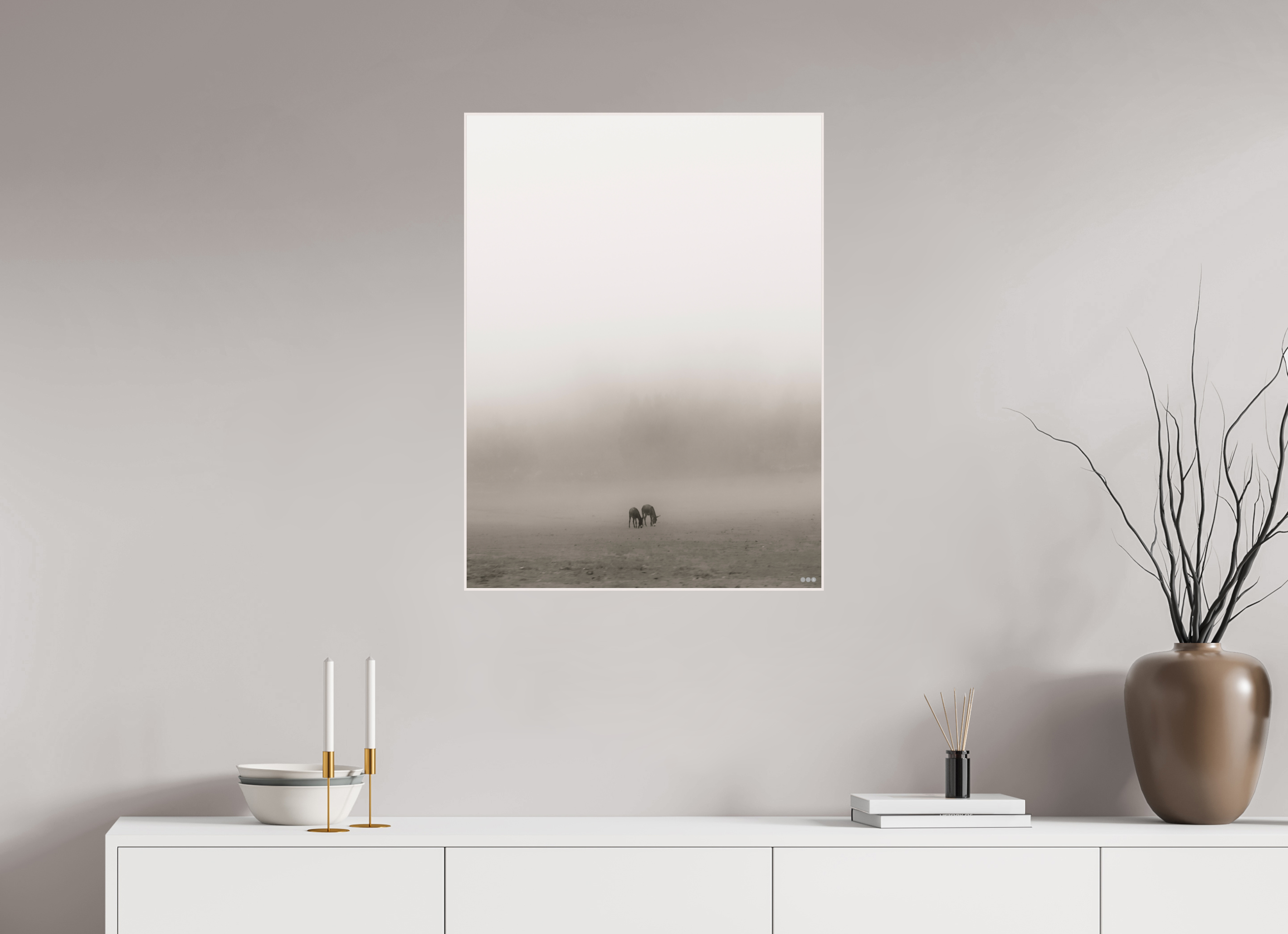 60 x 80 cm, Foto in ArtBox aus Massivholz Ahorn weiß RED³ PH Mamello III