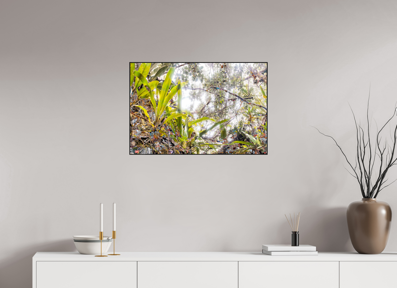 75 x 50 cm, Foto in ArtBox aus Massivholz Eiche schwarz RED³ HP Amara I