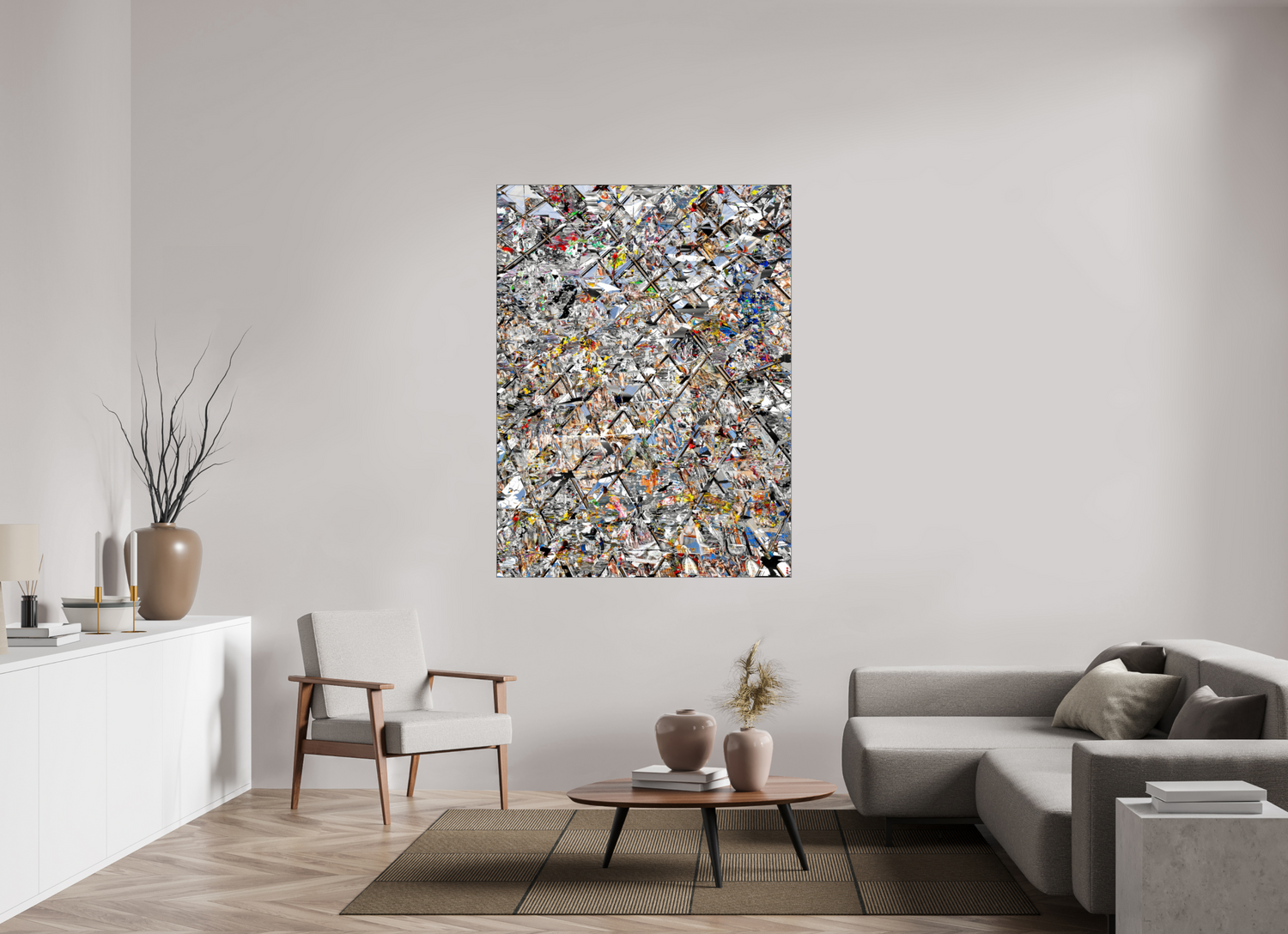 120 x 160 cm, Slimline Einfassung schwarz unter 2mm Acrylglas FA HP Lacrimosa III