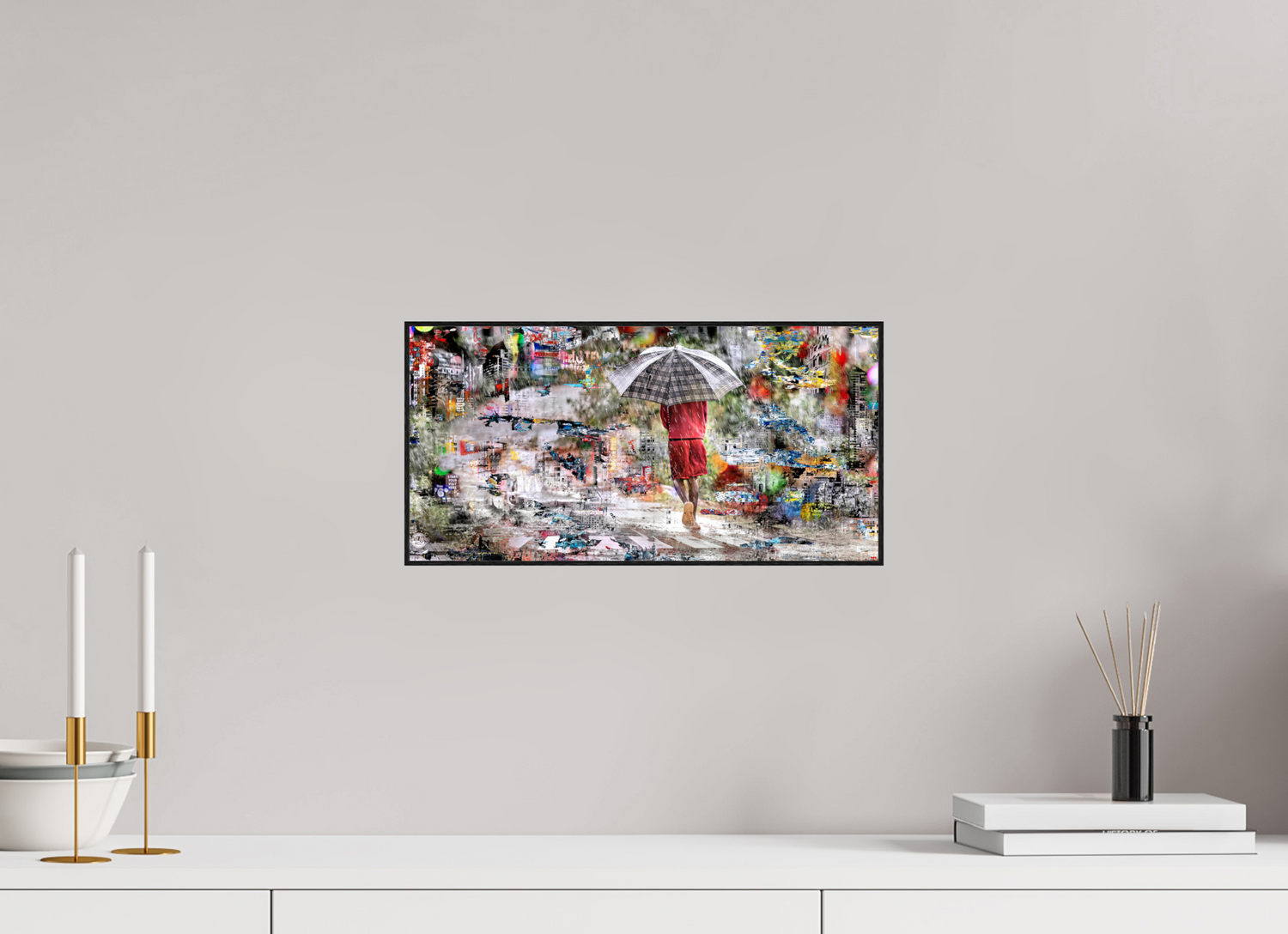 40 x 20 cm, Foto in ArtBox aus Massivholz Eiche schwarz RED³ HP Wash V