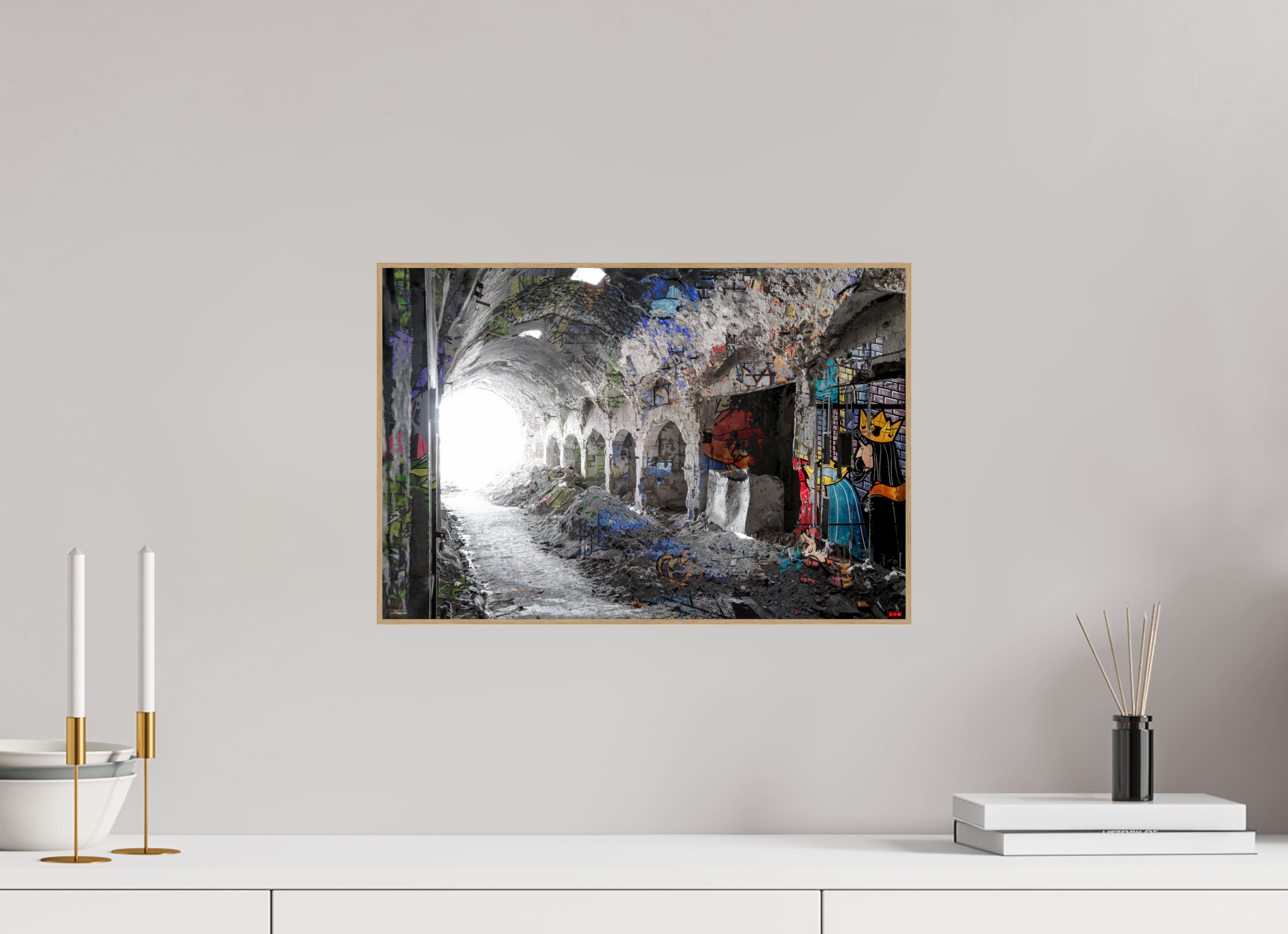 44,7 x 30 cm, Foto in ArtBox aus Massivholz Eiche natur RED³ SCSI Maysa I