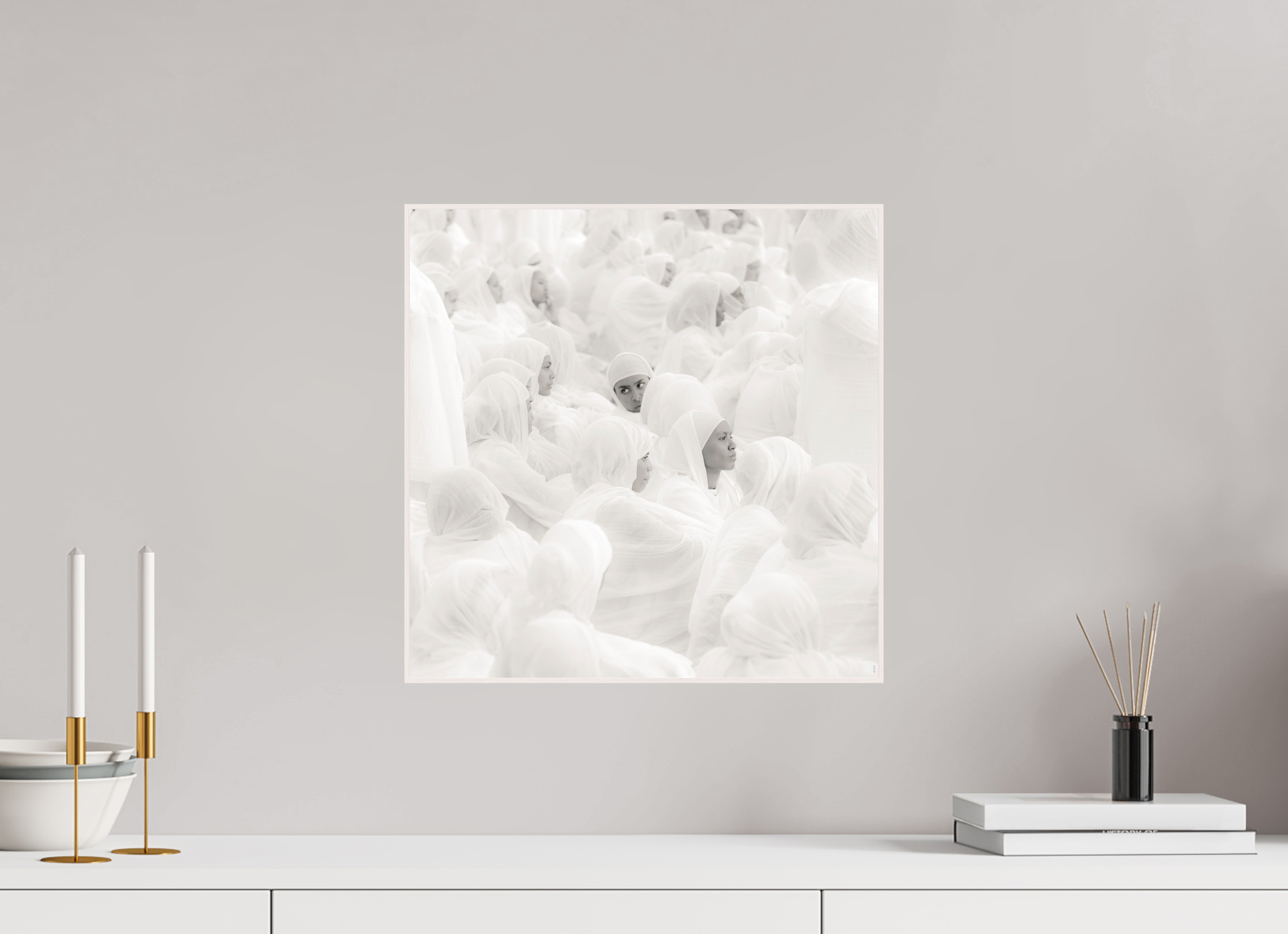 40 x 40 cm, Foto in ArtBox aus Massivholz Ahorn weiß RED³ PH Malia II